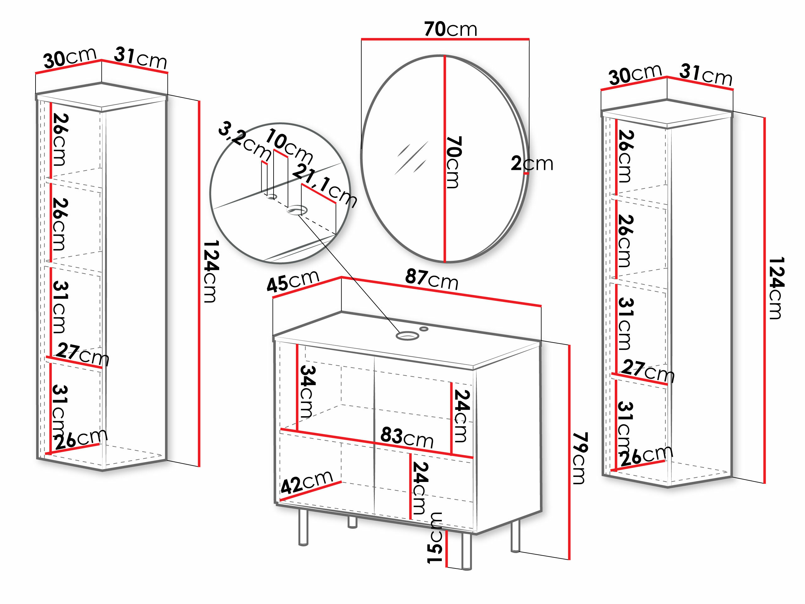 Ensemble de salle de bain Virdomi 112 (Cachemire)