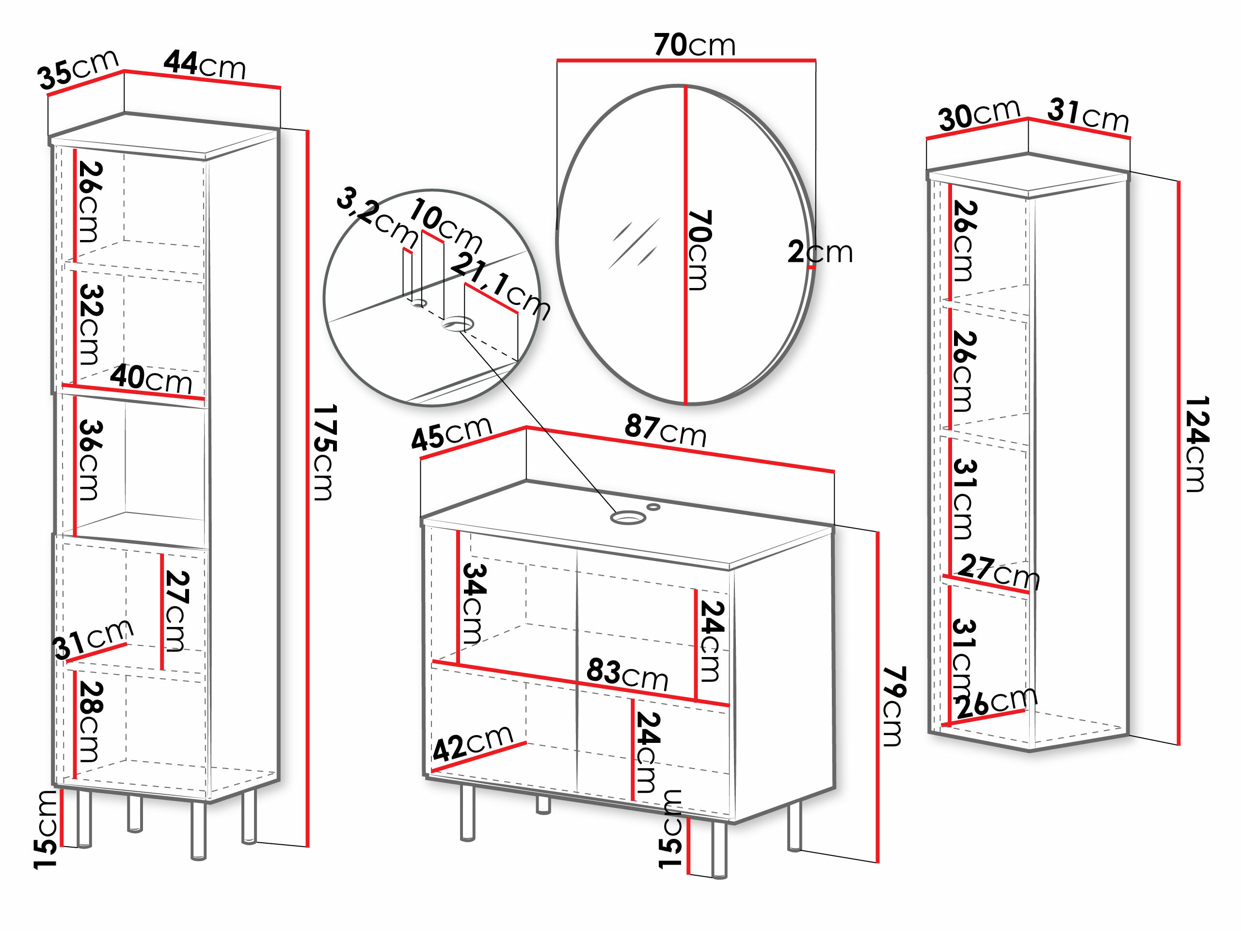 Ensemble de salle de bain Virdomi 113 (Cachemire)