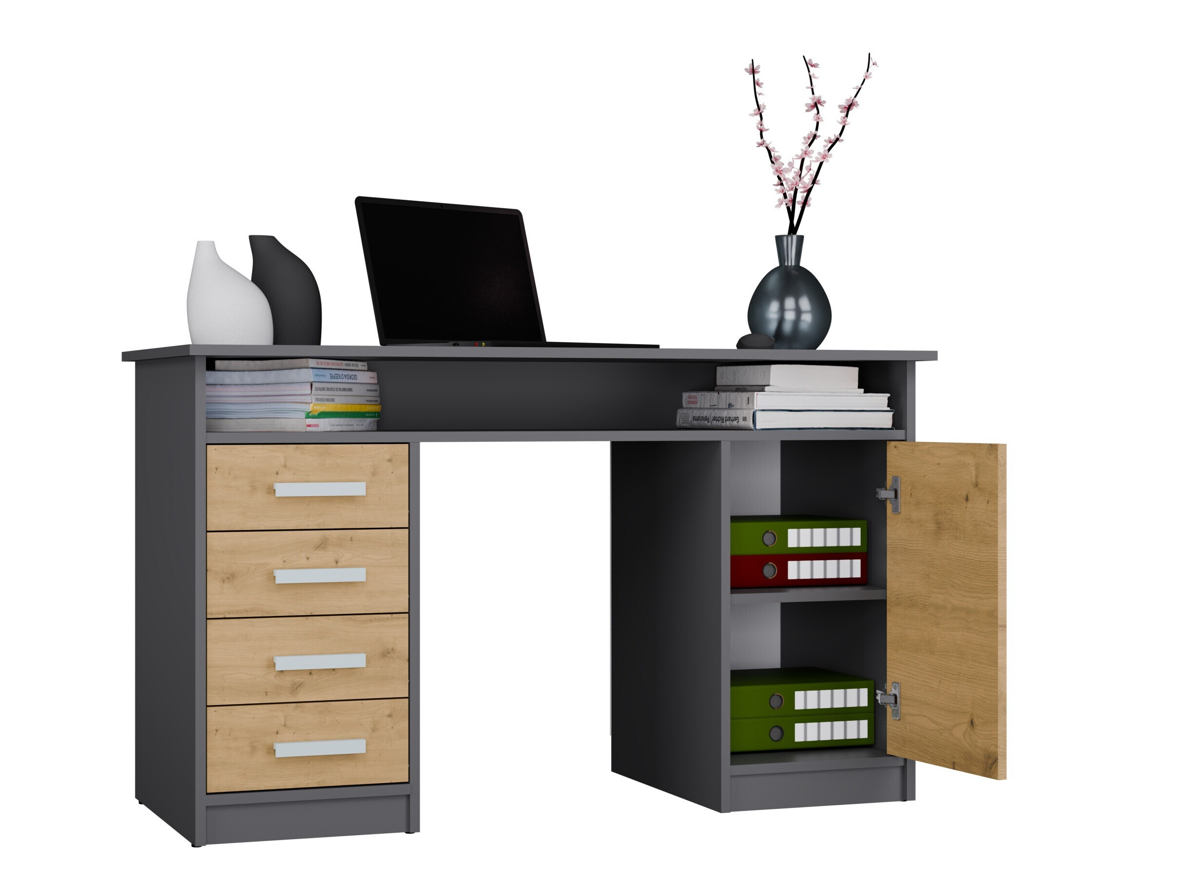 Bureau Mandeville 329 (Chêne Artisan + Anthracite)