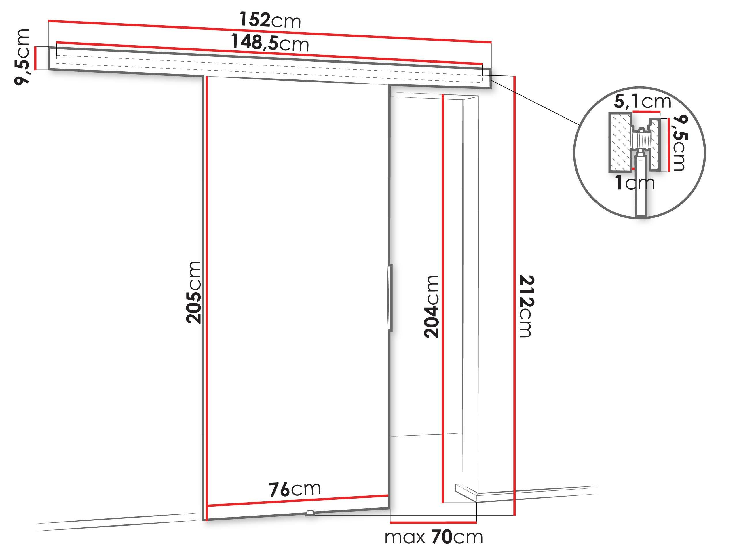 Porte coulissante Dover 217 (Blanc)