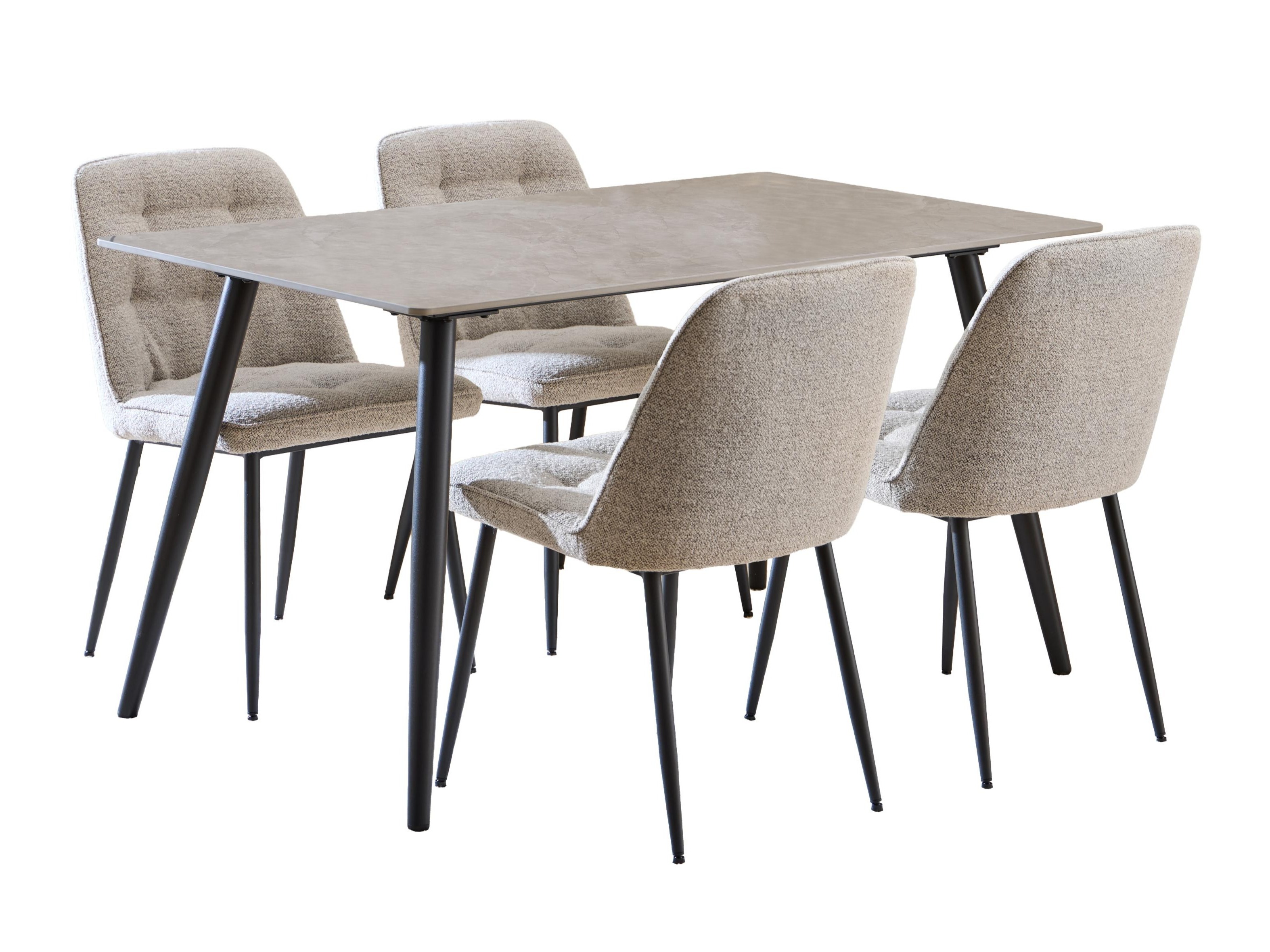 Salle à manger complète Norsica 1012 (Beige + Noir)