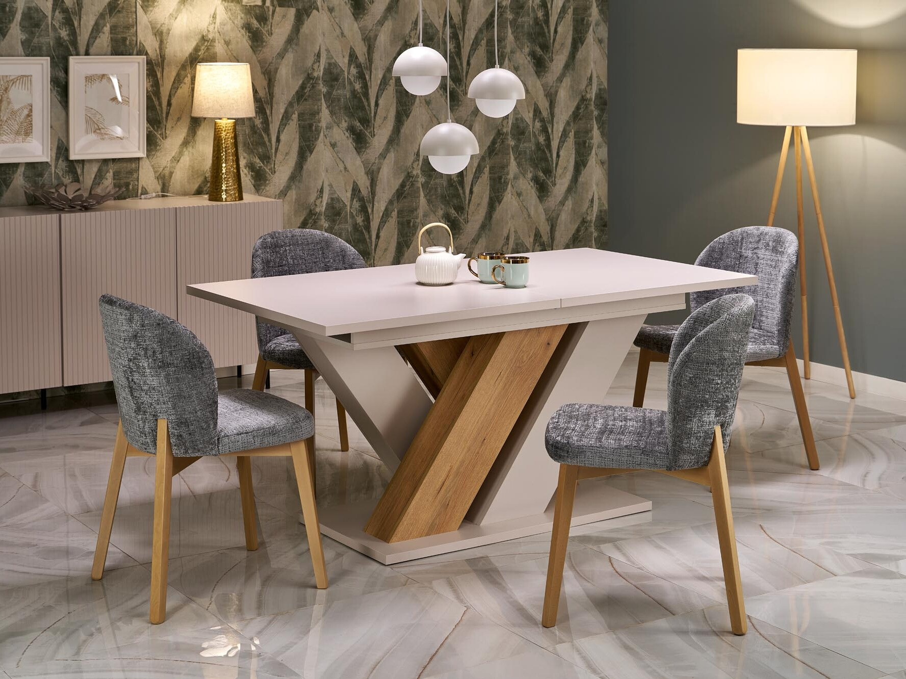 Table Houston 2091 (Cachemire + Chêne Cremona)