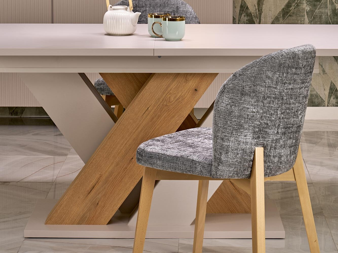 Table Houston 2091 (Cachemire + Chêne Cremona)
