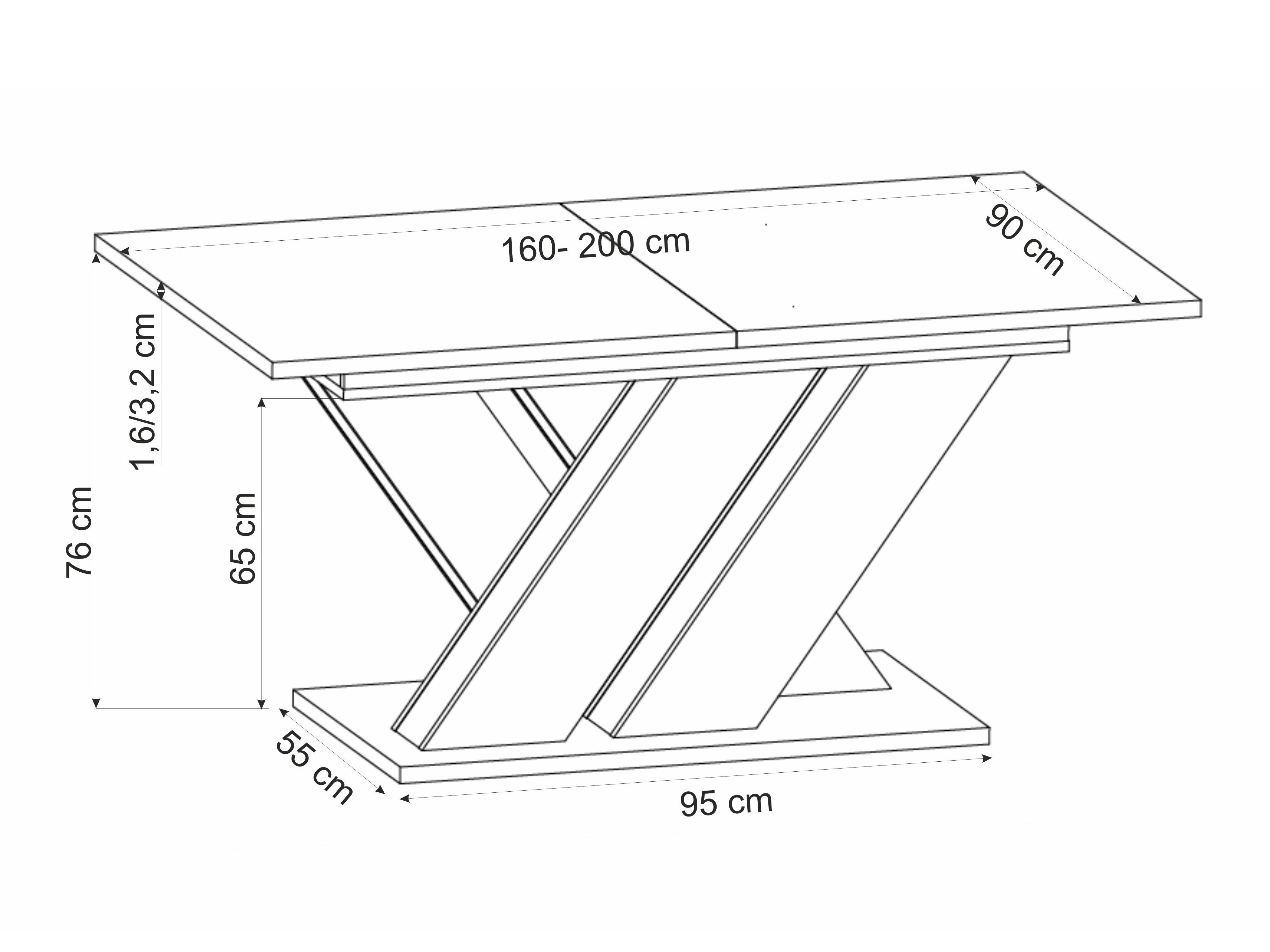 Table Houston 2091 (Chêne wotan + Noir)