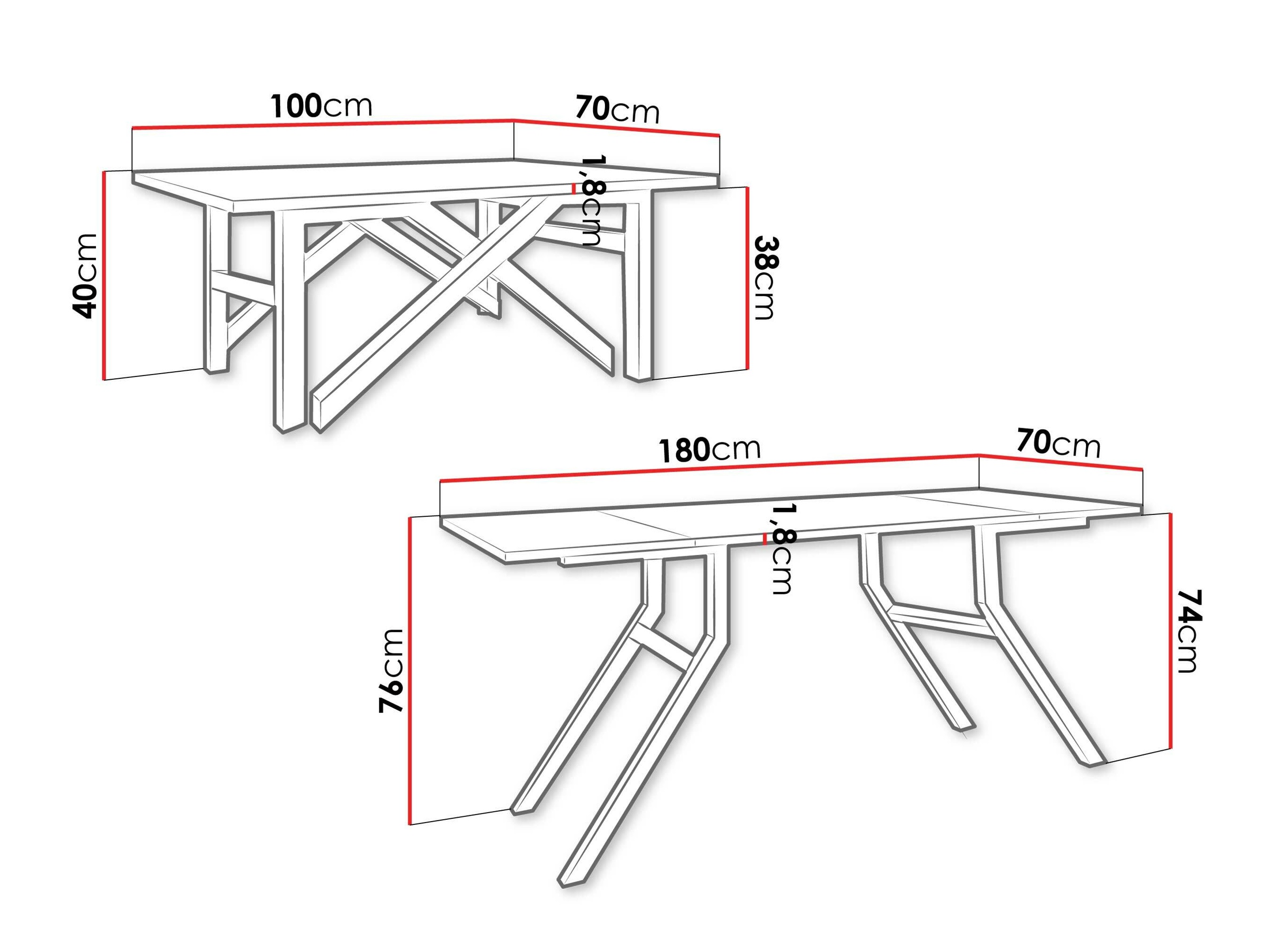Table basse transformable Oswego 151 (Cachemire + Noir)