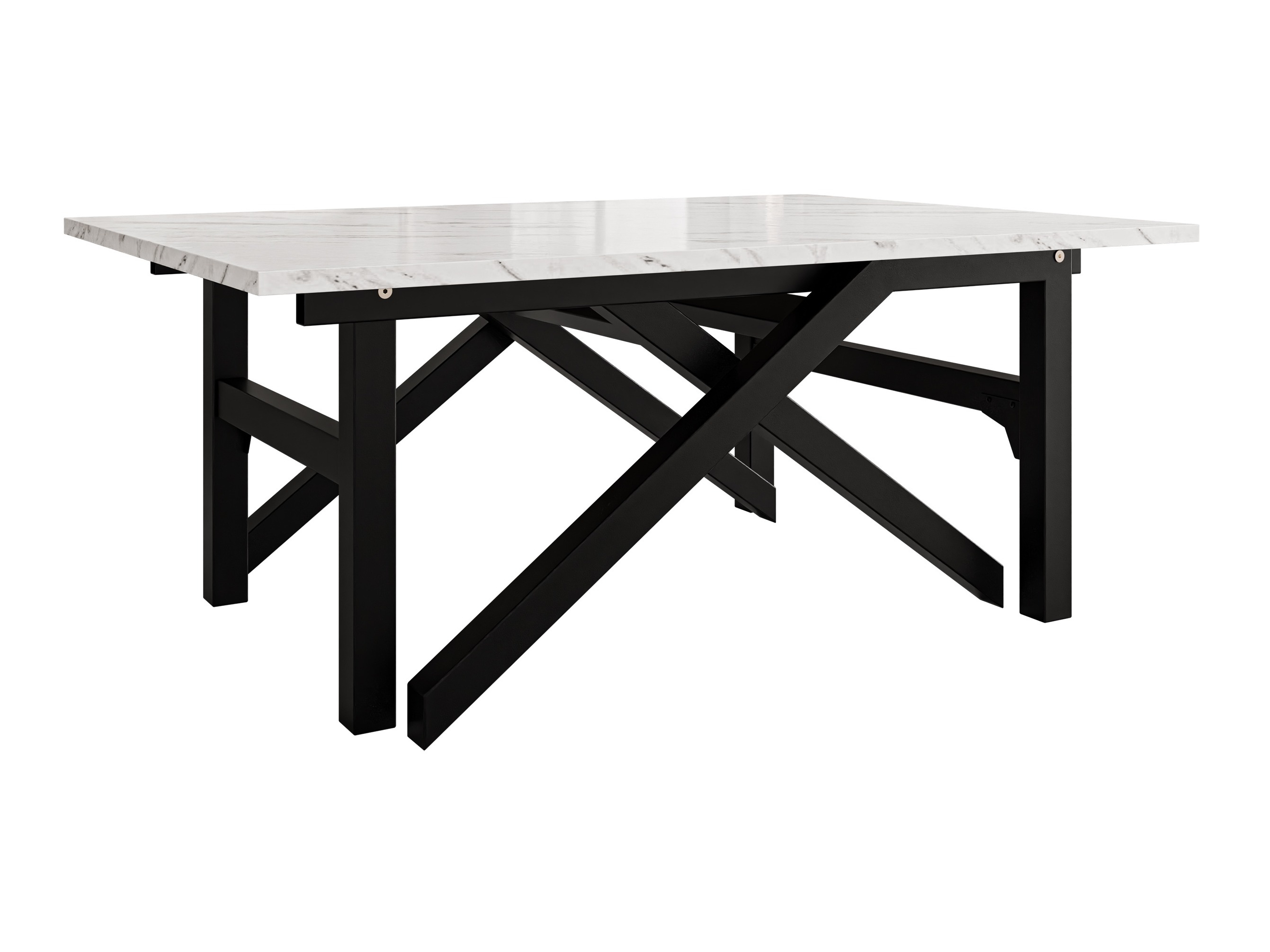 Table basse transformable Oswego 151 (Marbre blanc + Noir)
