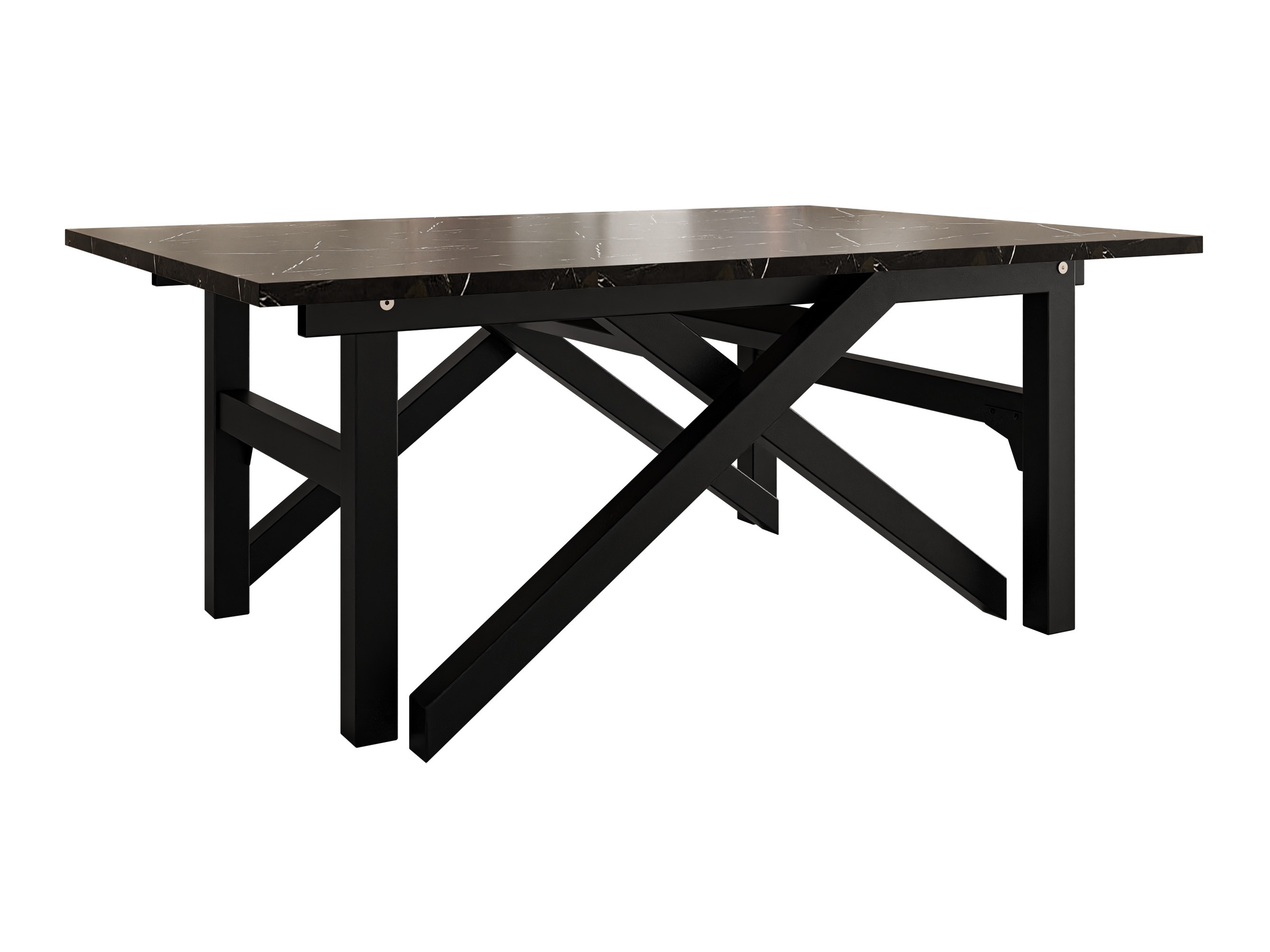Table basse transformable Oswego 151 (Marbre noir + Noir)