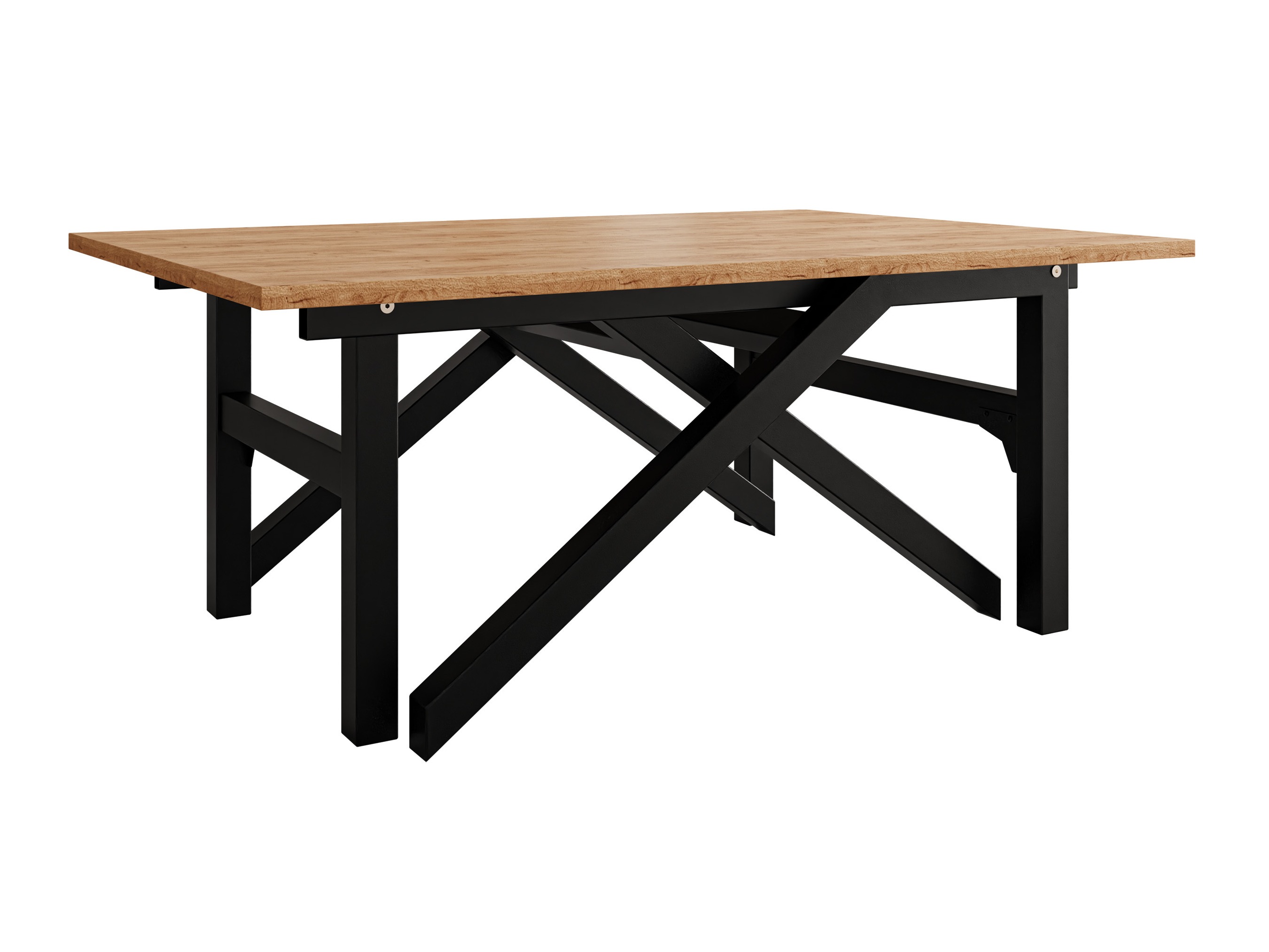 Table basse transformateur Oswego 151 (Chêne doré artisanal + Noir)