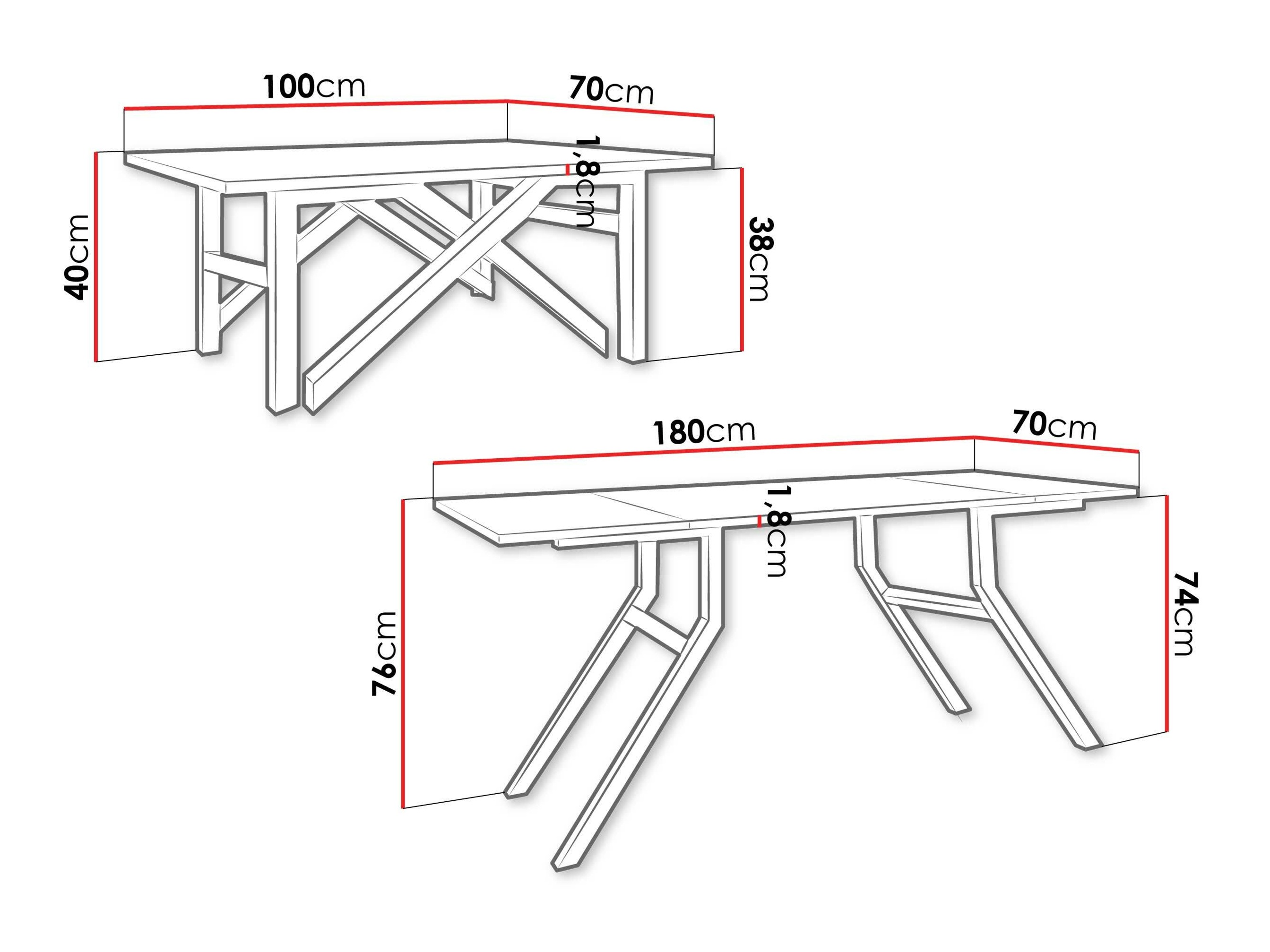 Transforming table basse Oswego 151 (Blanc + Noir)