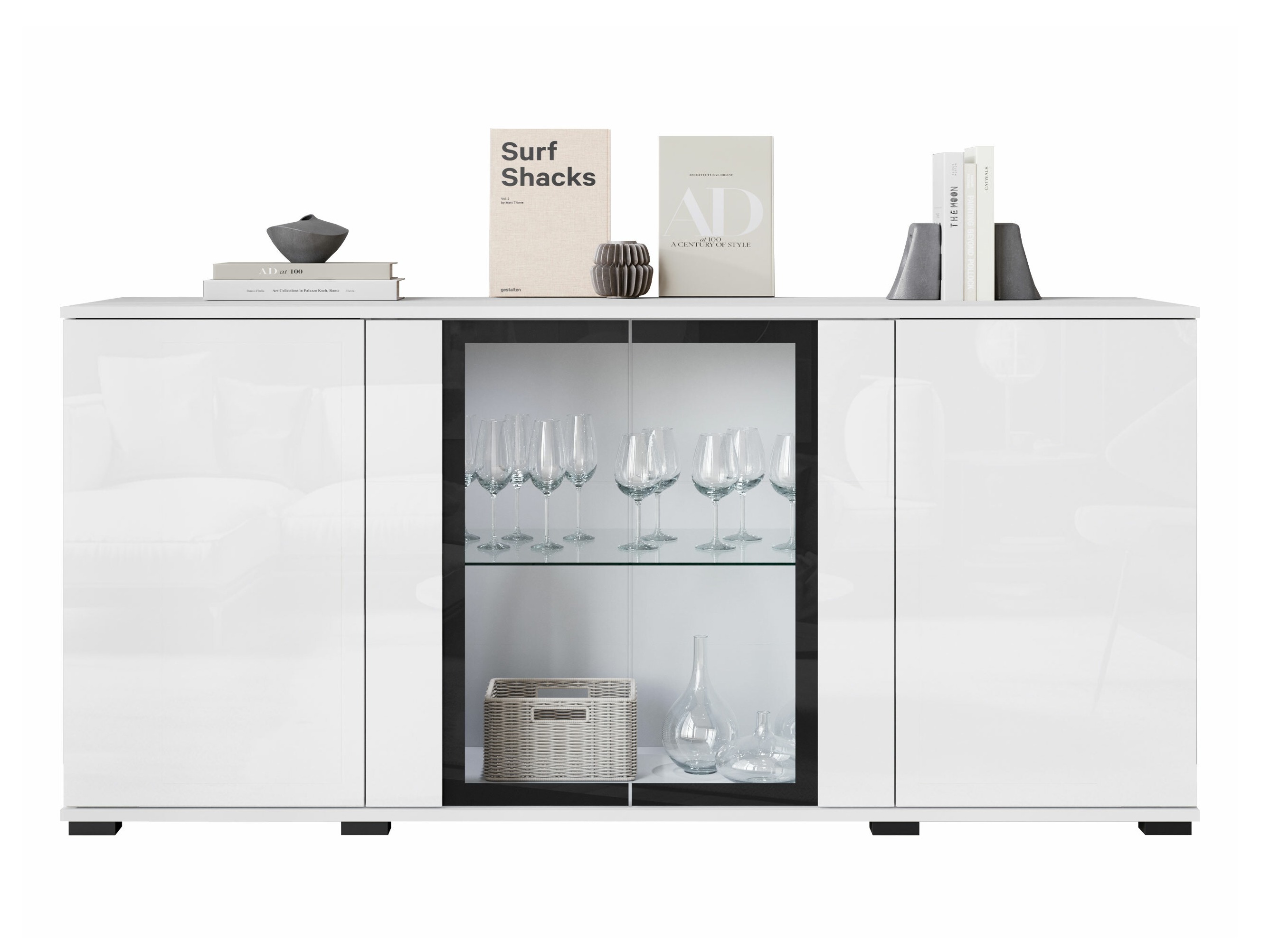 Buffet Torcame 102 (Blanc + Blanc brillant)