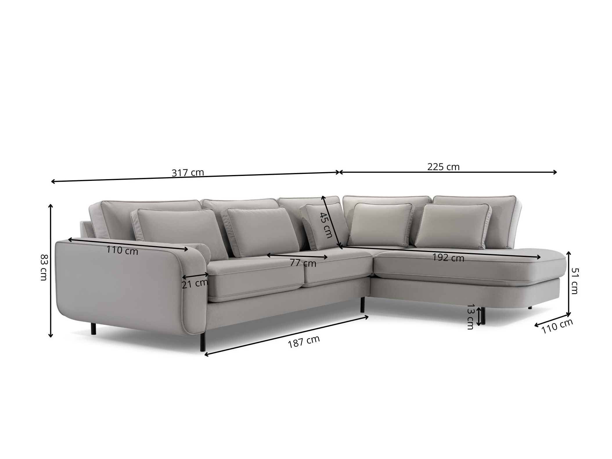 Canapé d'angle Lufkin 158 (Modo 2301)