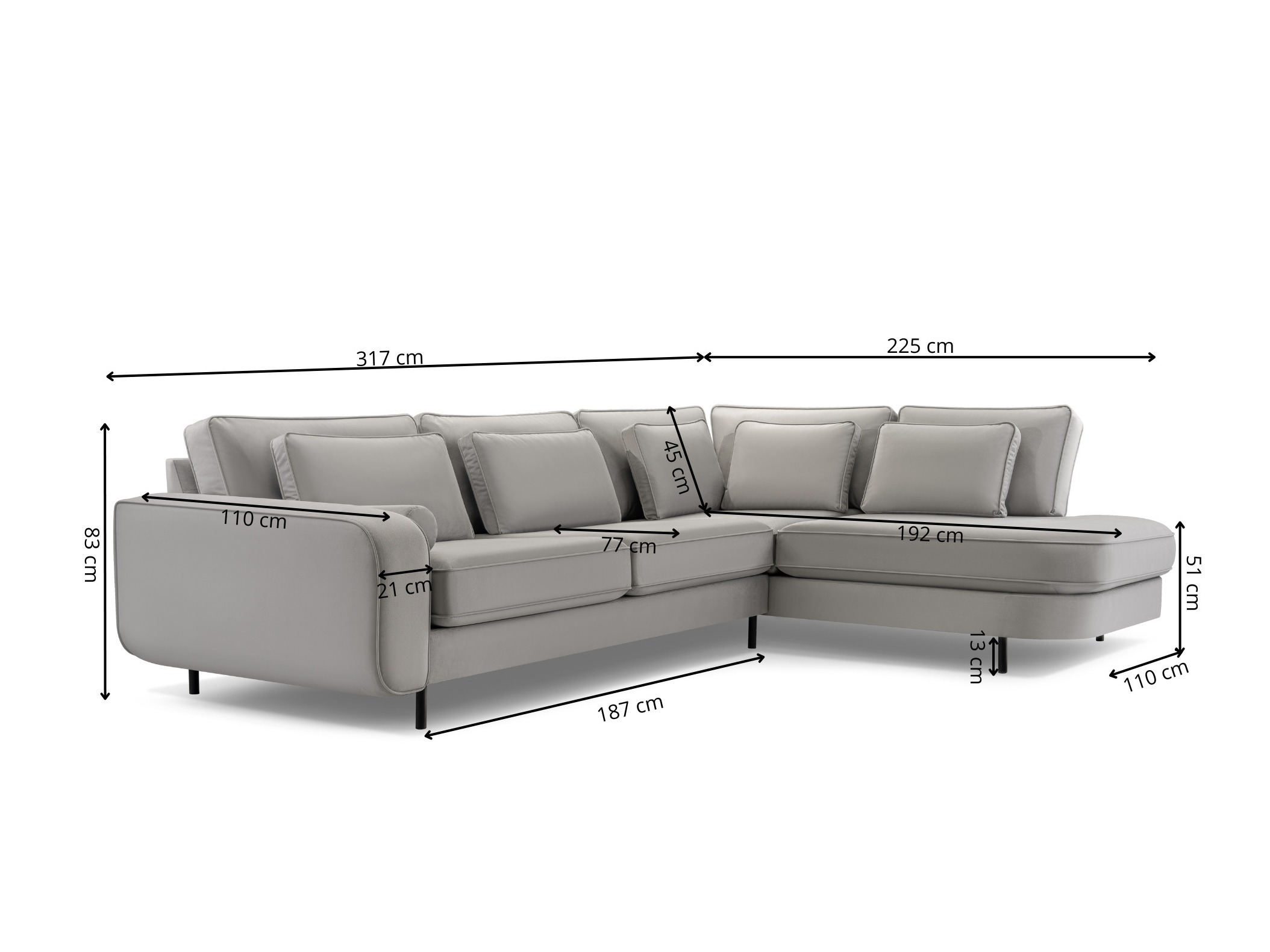 Canapé d'angle Lufkin 158 (Modo 2322)