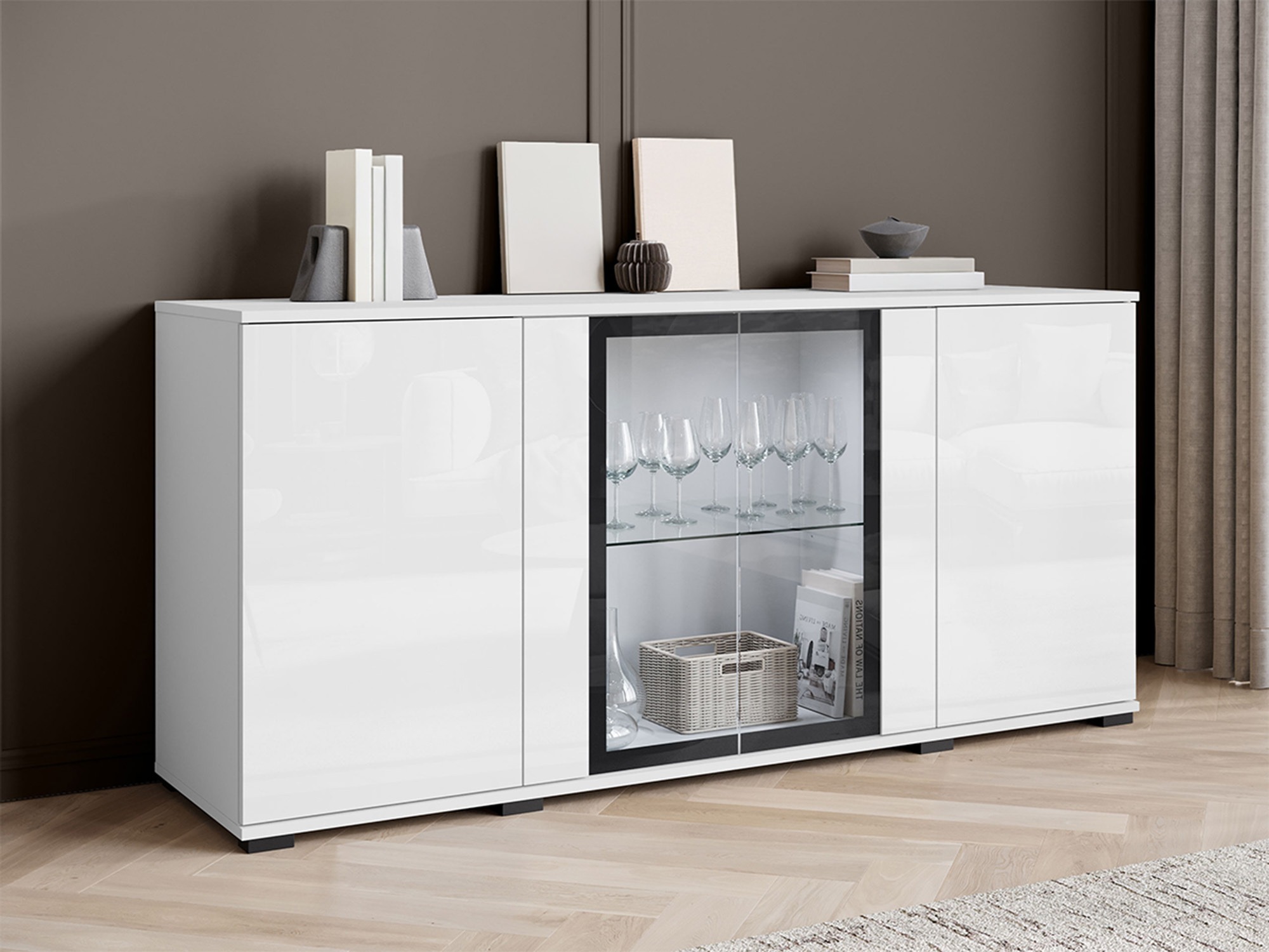 Buffet Torcame 102 (Blanc + Blanc brillant)
