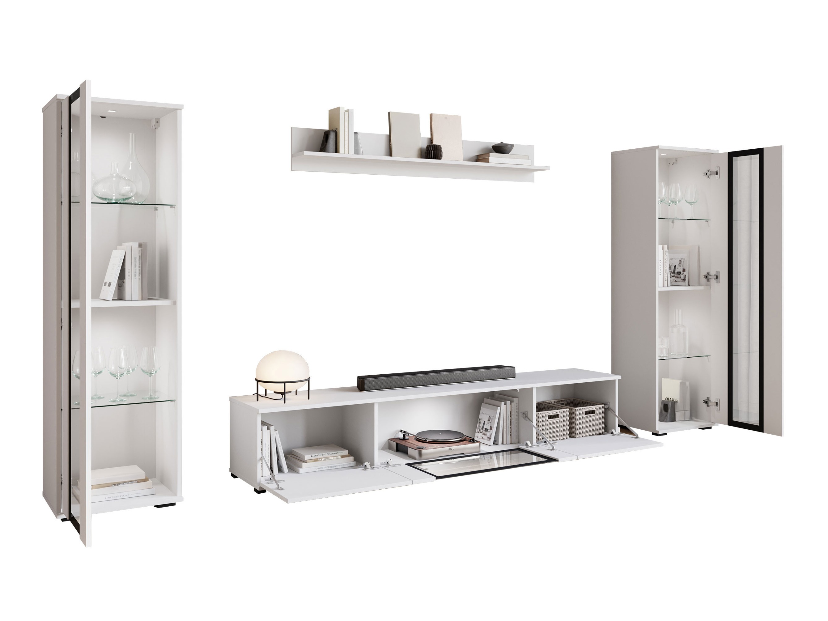 Ensemble de salon Torcame 103 (Blanc + Blanc brillant)