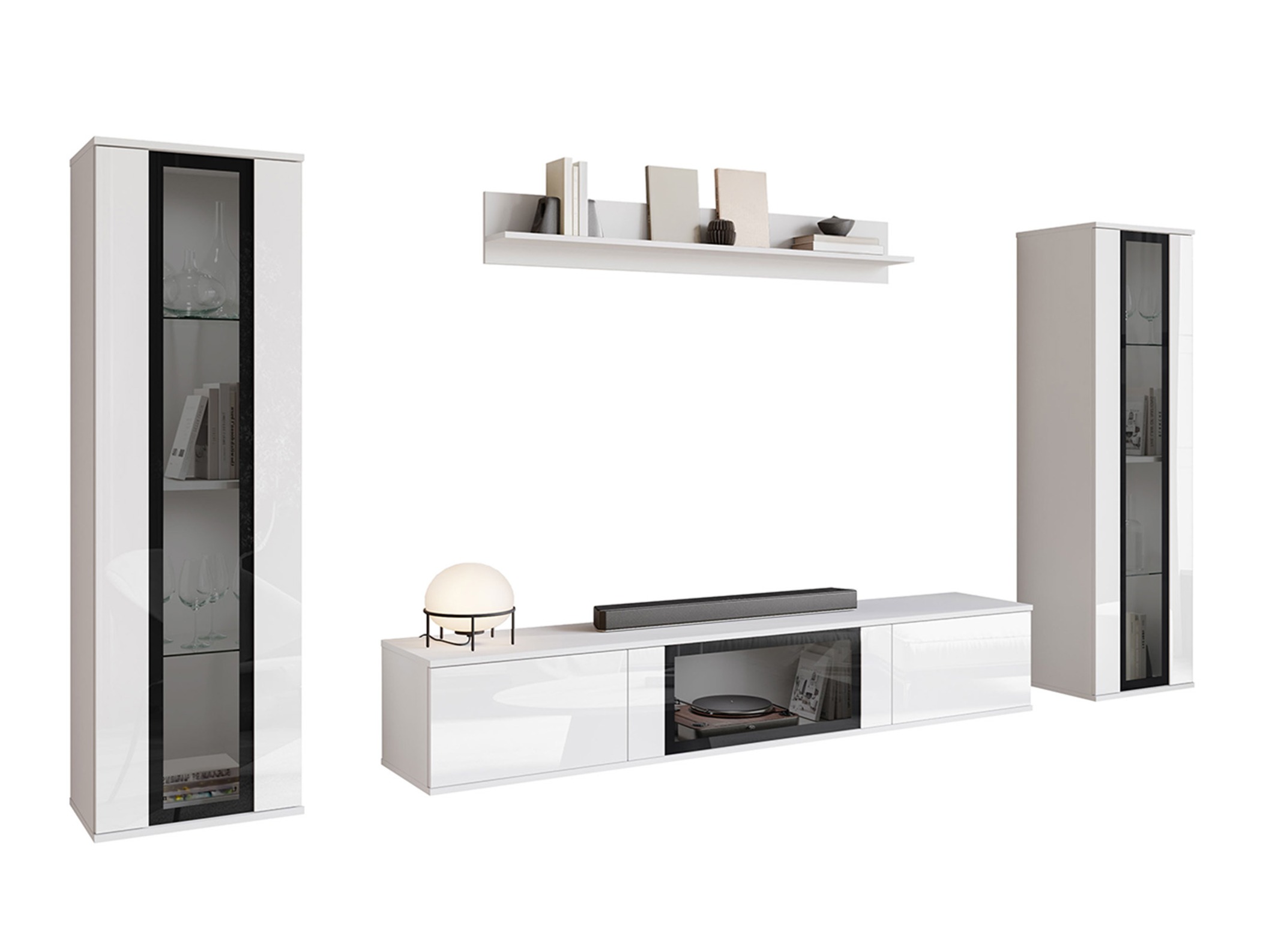 Ensemble de salon Torcame 103 (Blanc + Blanc brillant)