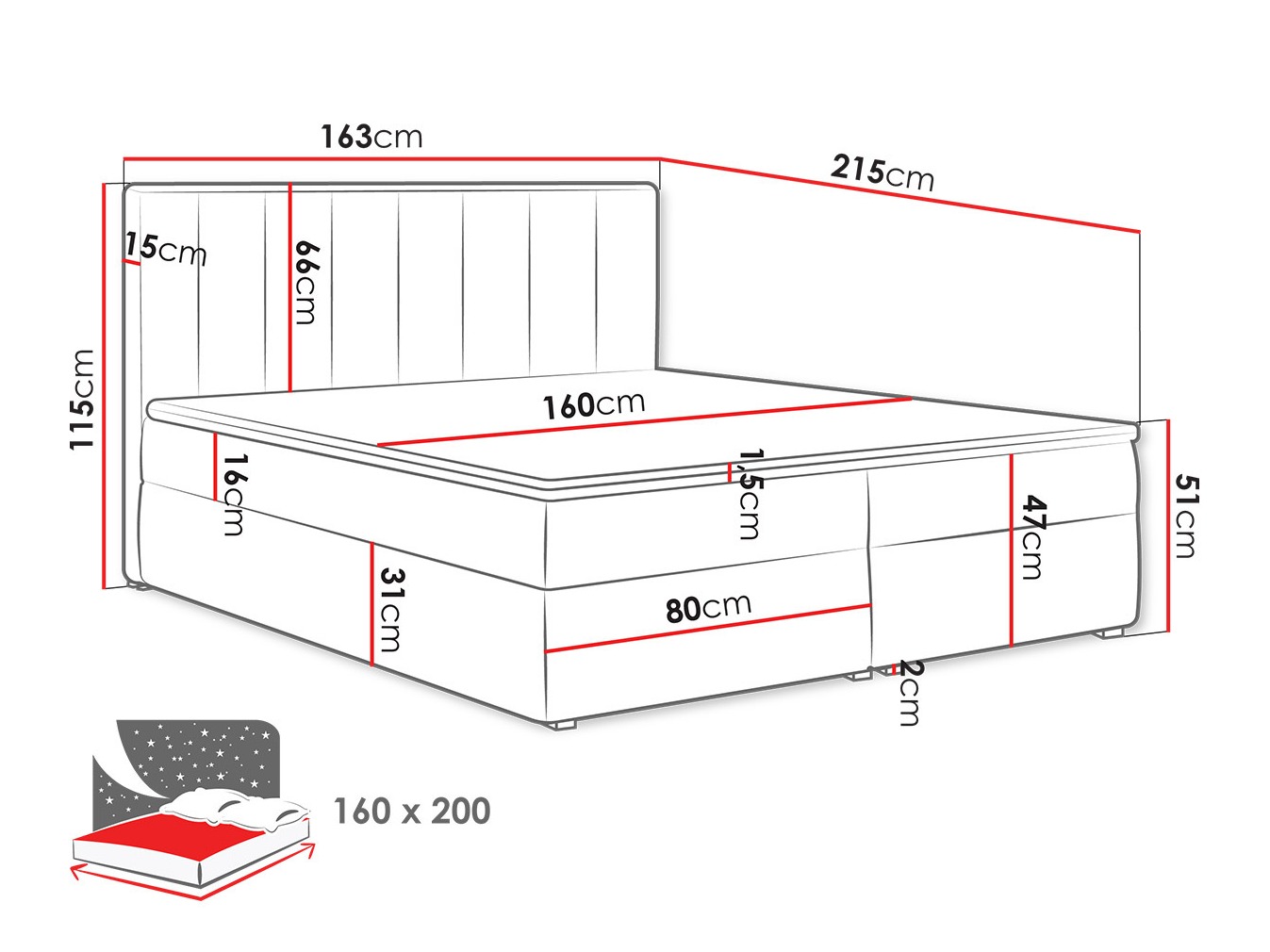 Lit boxspring Pomona 116 (Magic velours 2225)