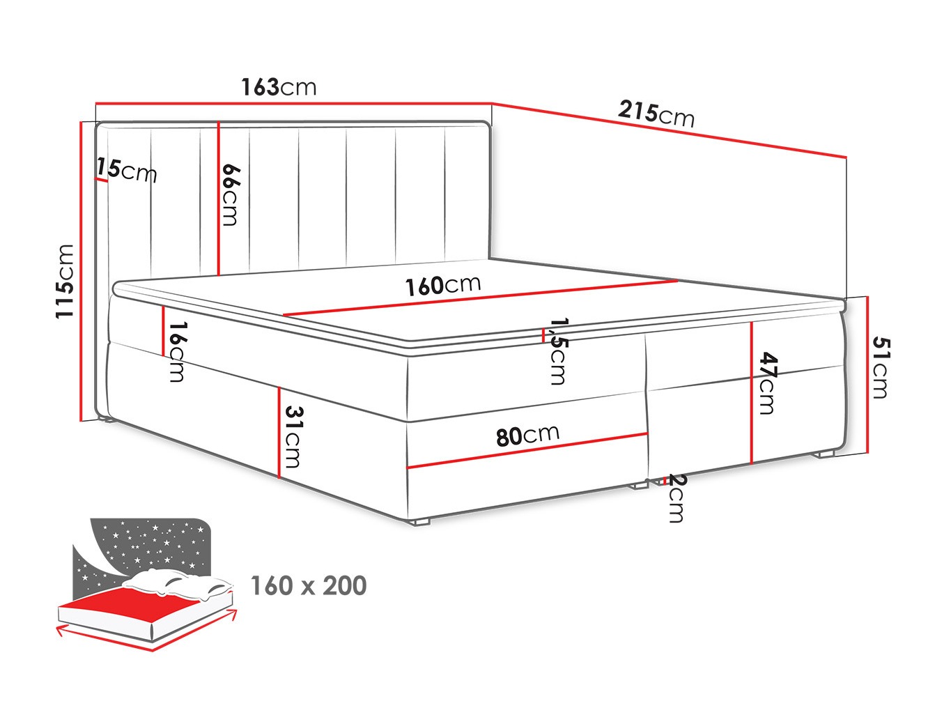 Lit boxspring Pomona 116 (Magic velours 2258)