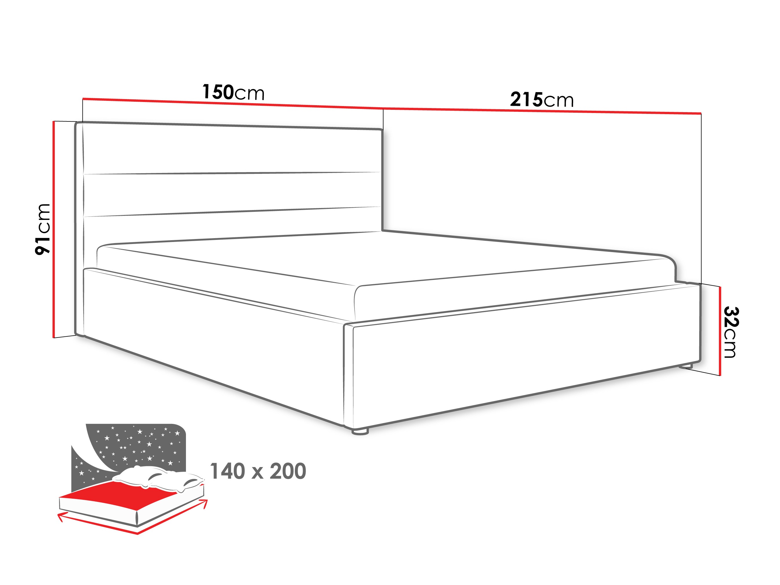 Lit Comfivo 454 (Beige)