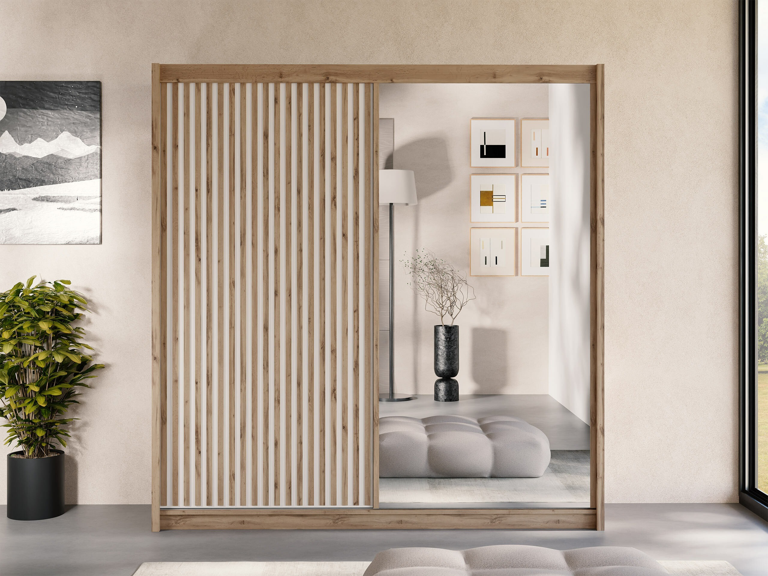 Armoire Honolulu 274 (Cachemire + Chêne wotan)