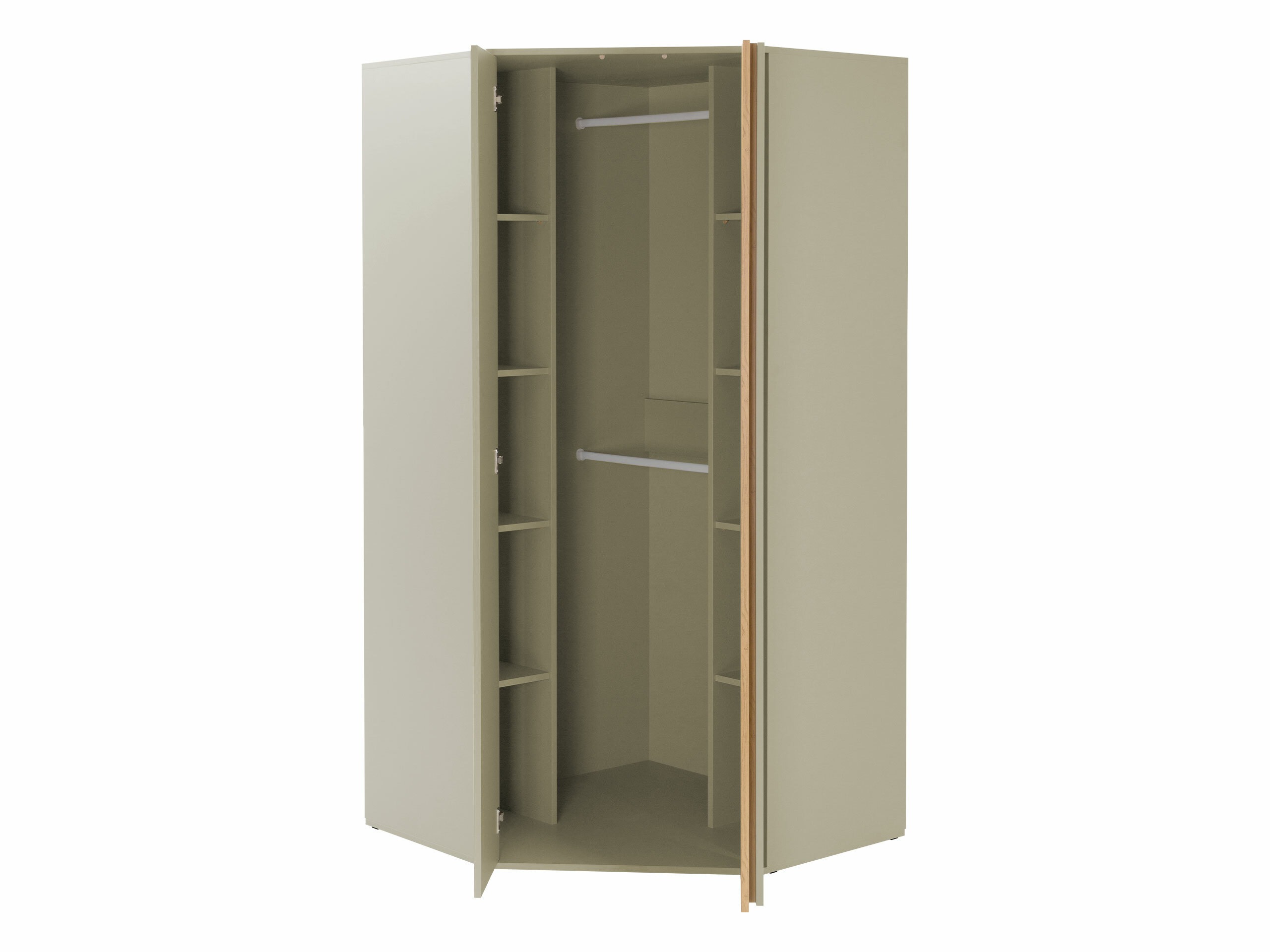 Armoire d'angle Fiosono 101 (Beige + Chêne clair)