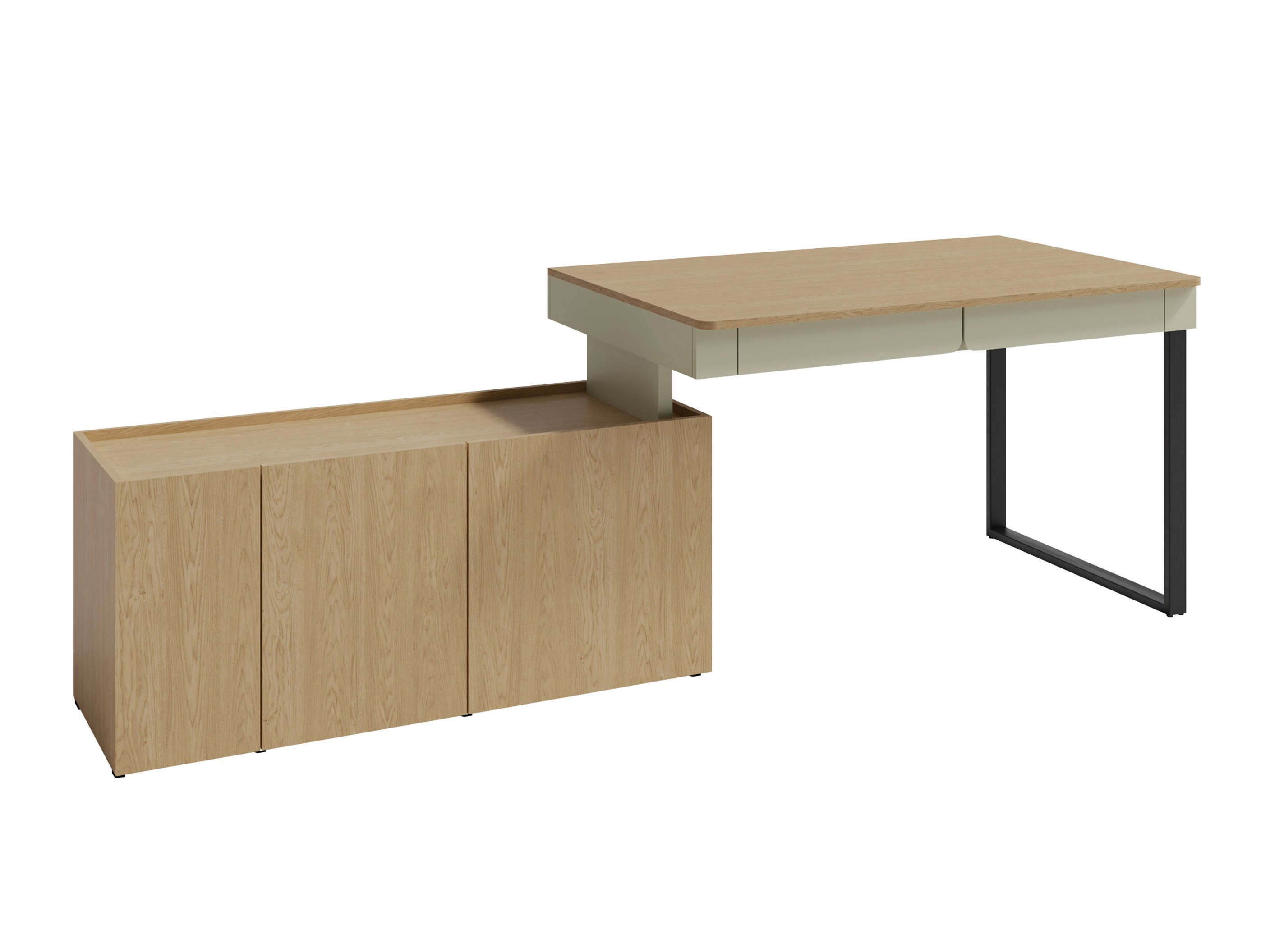 Bureau d'angle Fiosono 110 (Eucalyptus + Chêne)