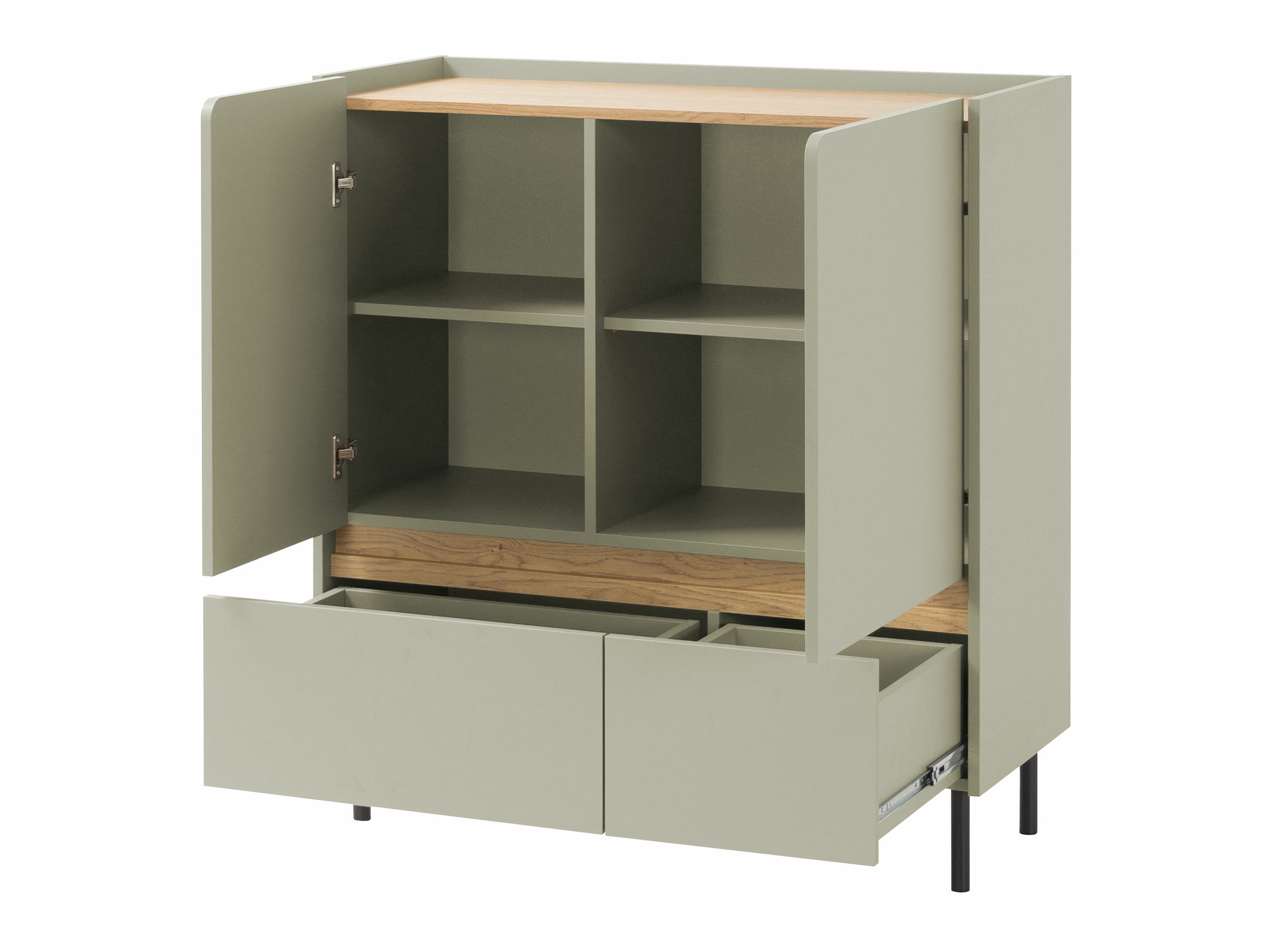 Commode Fiosono 107 (Beige + Chêne clair)