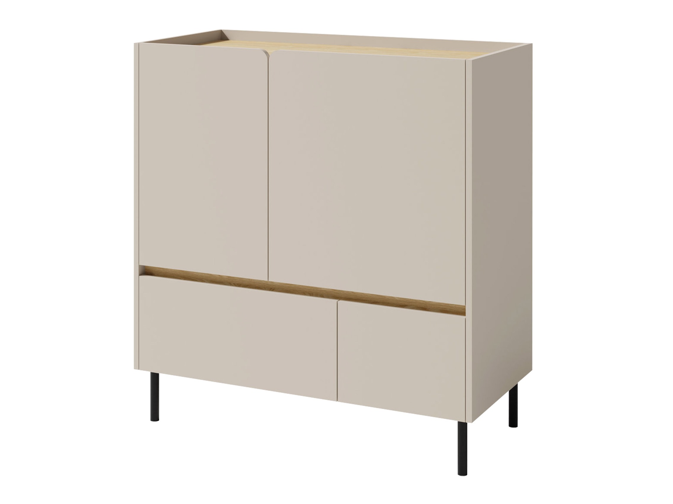 Commode Fiosono 108 (Beige + Chêne clair)