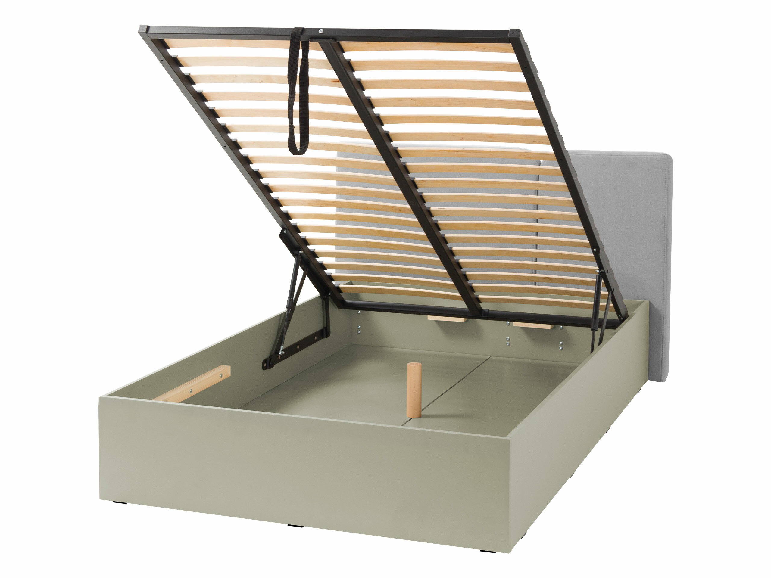 Lit Fiosono 112 (Vert poussiéreux + Chêne)