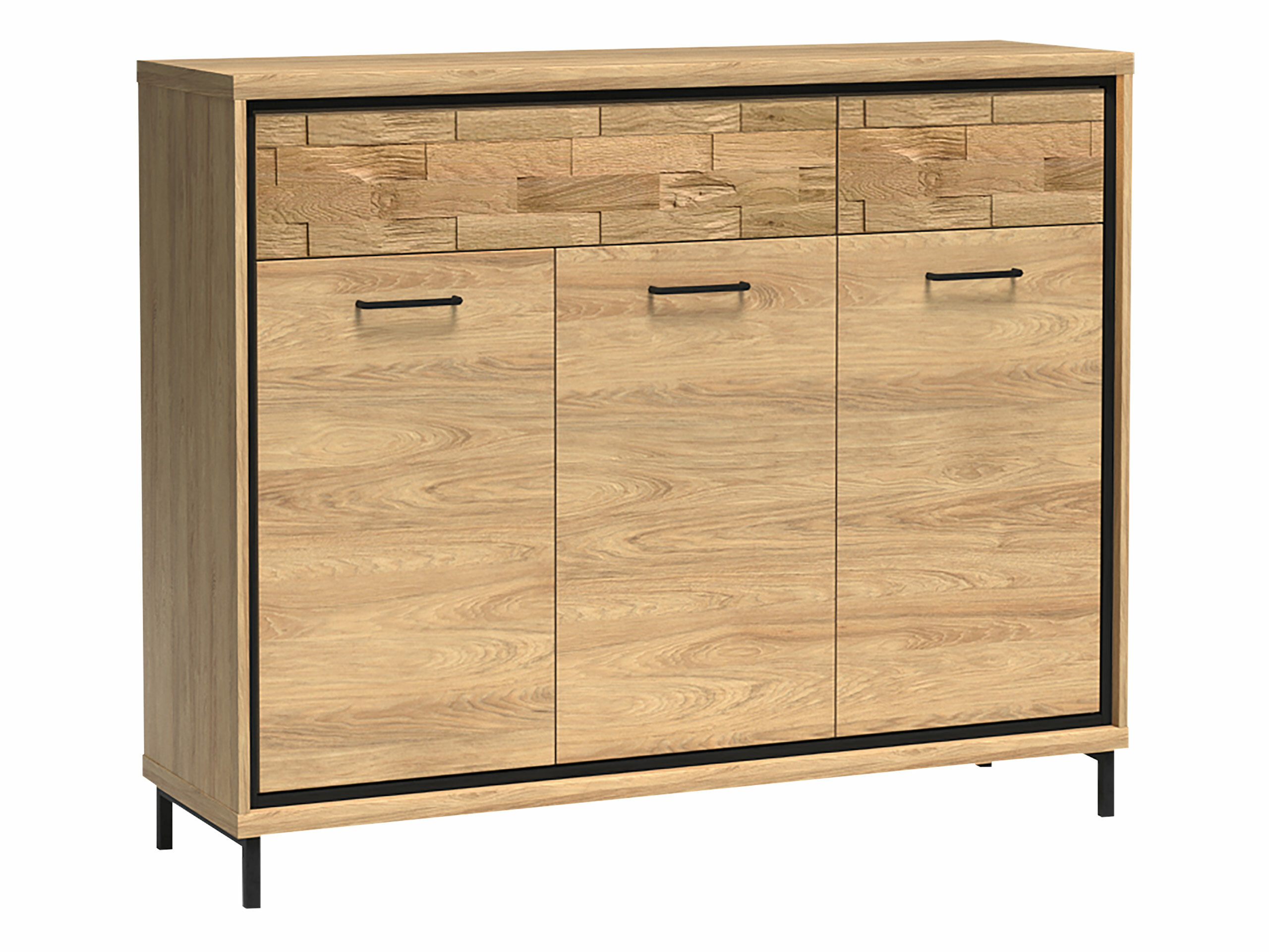 Commode Etrmoni 104 (Clair bois + Chêne)