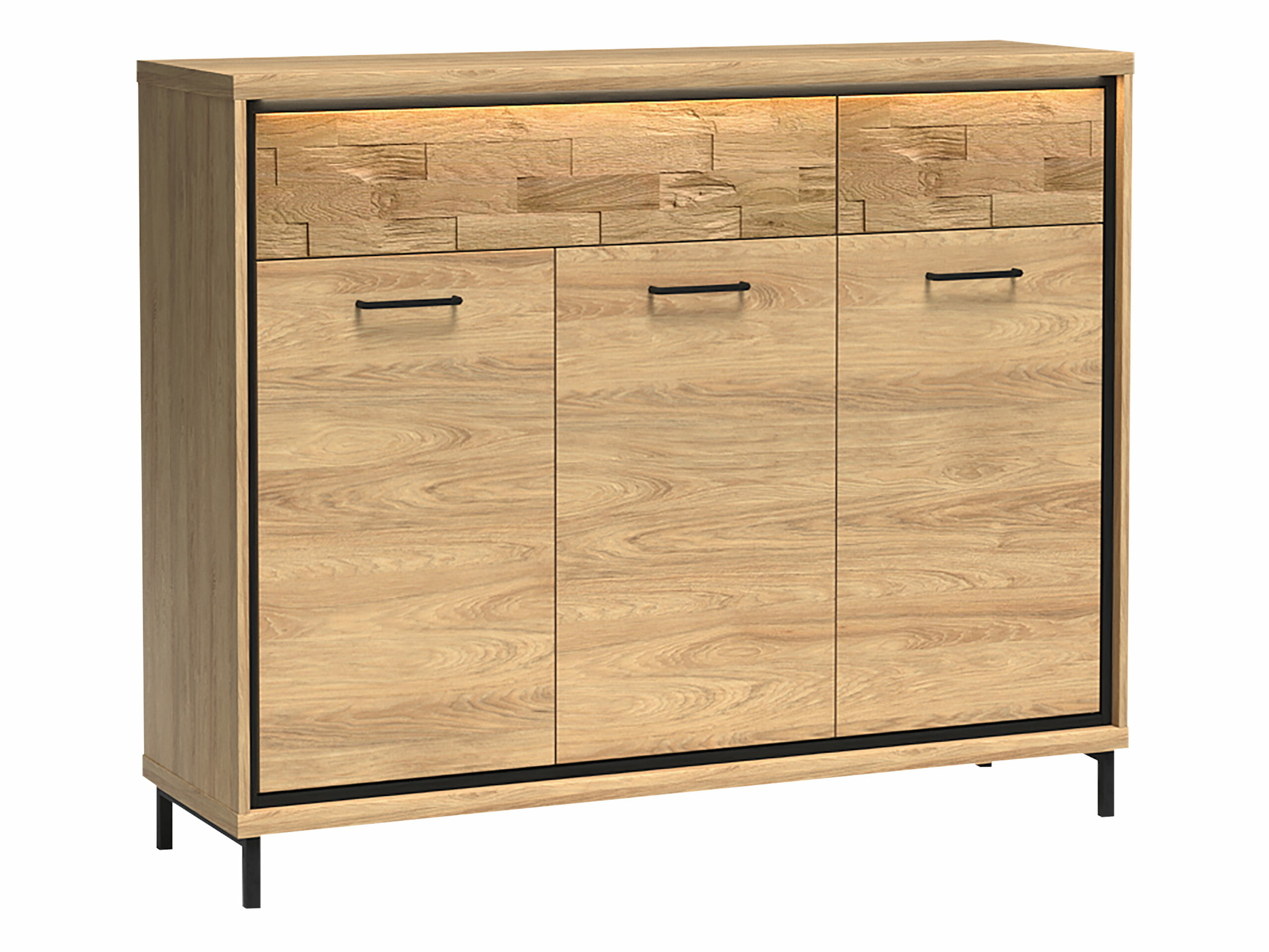 Commode Etrmoni 104 (Clair bois + Chêne)