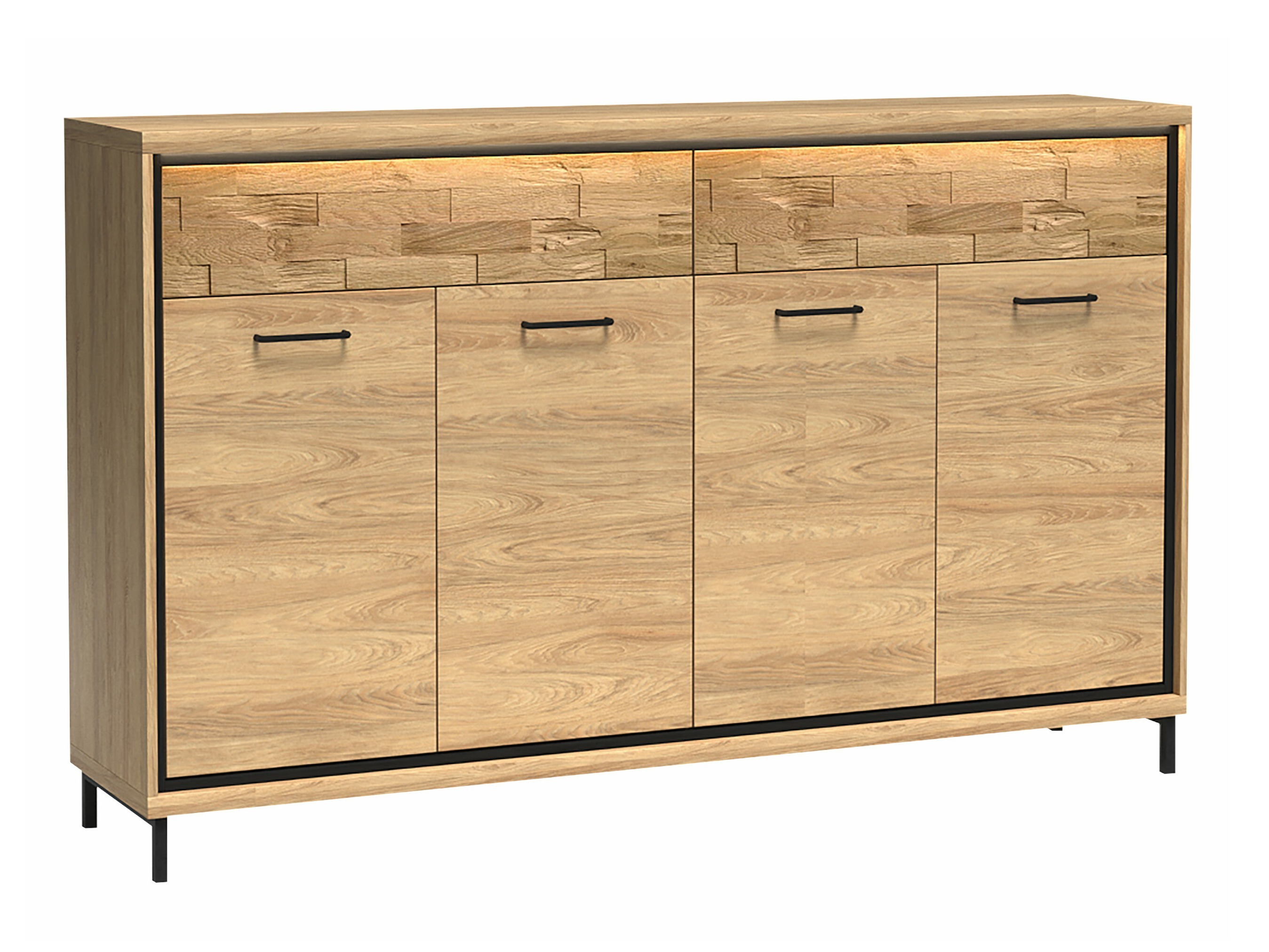 Commode Etrmoni 105 (Clair bois + Chêne)