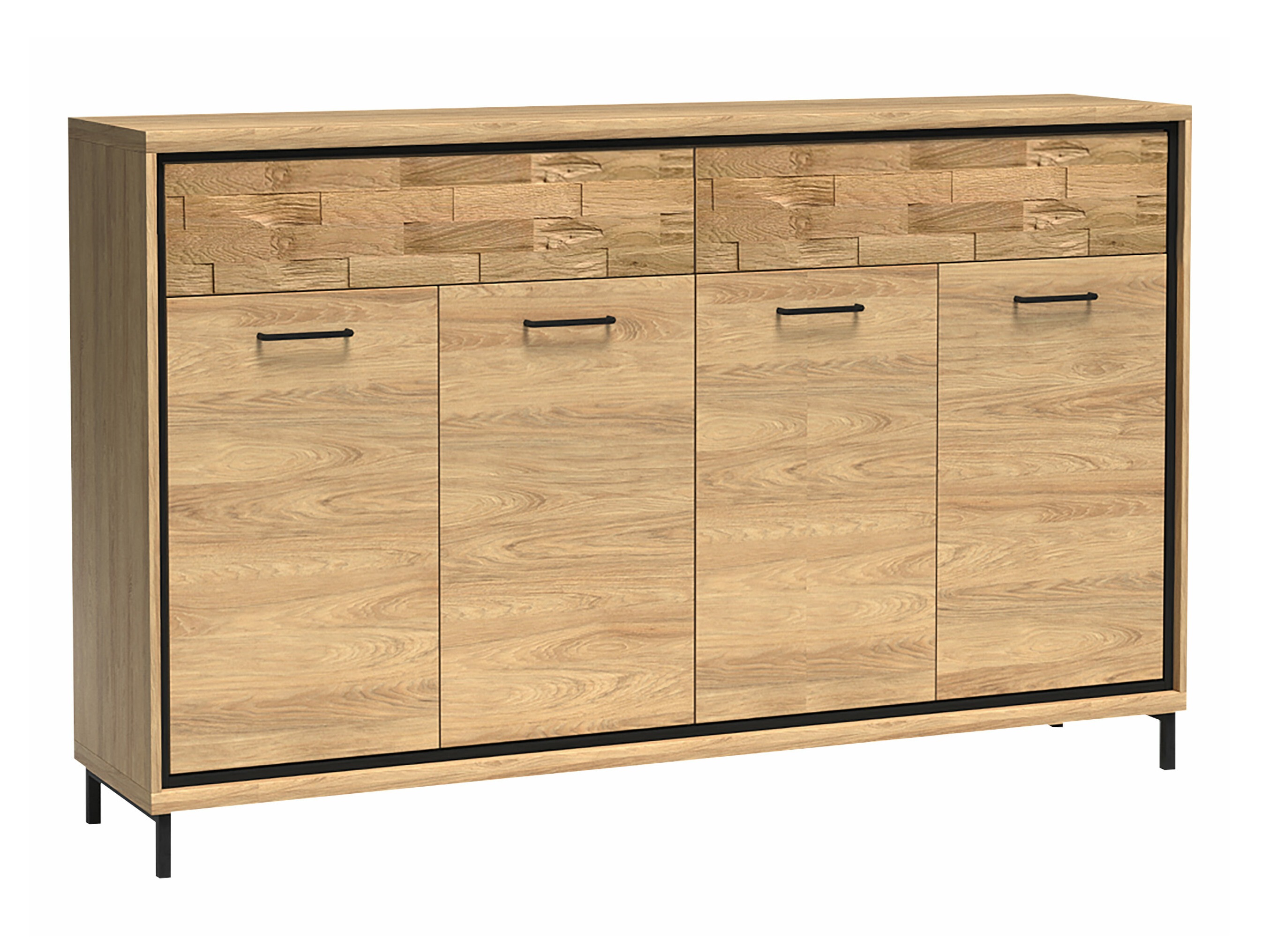 Commode Etrmoni 105 (Clair bois + Chêne)