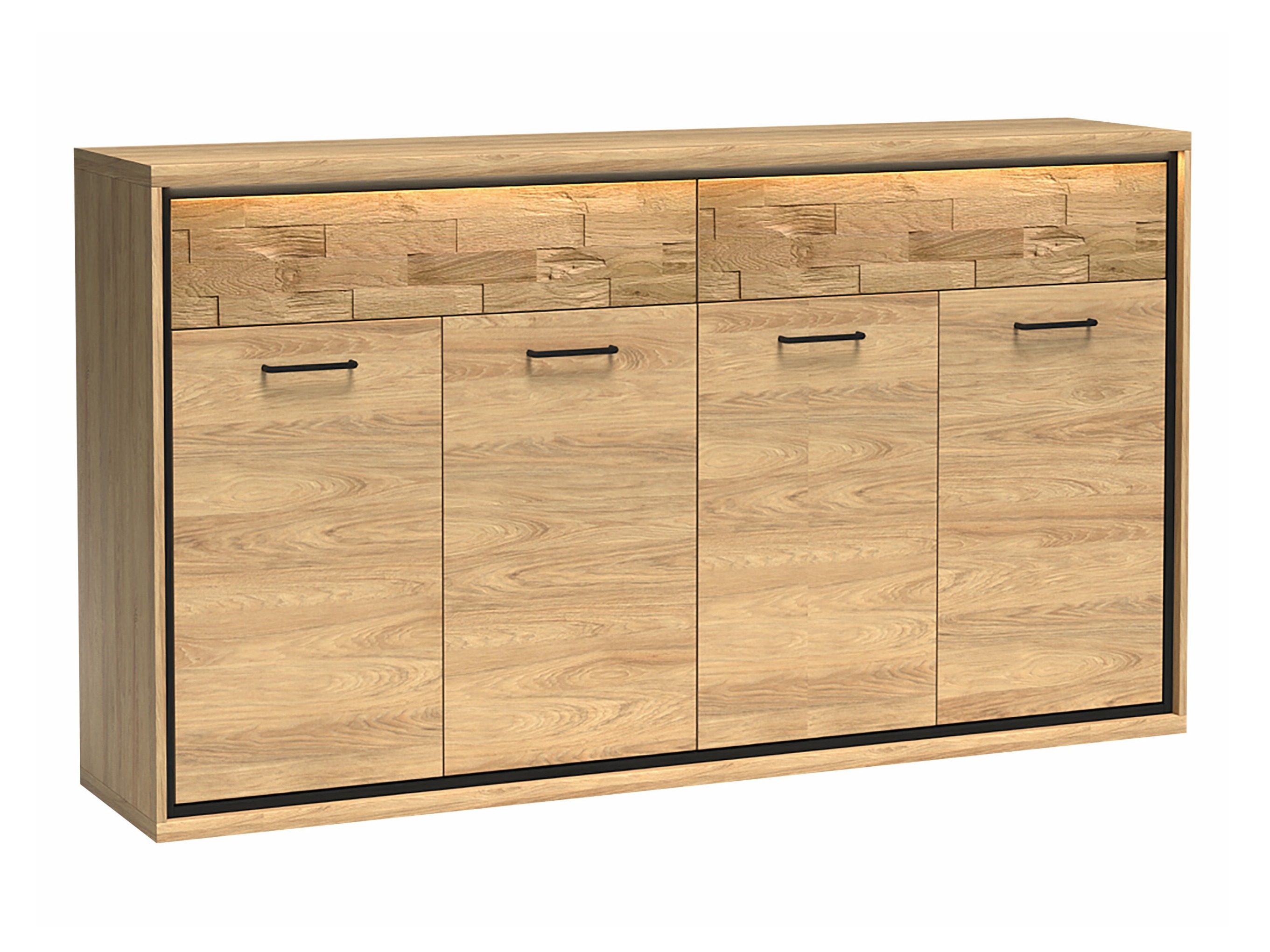 Commode Etrmoni 105 (Clair bois + Chêne)