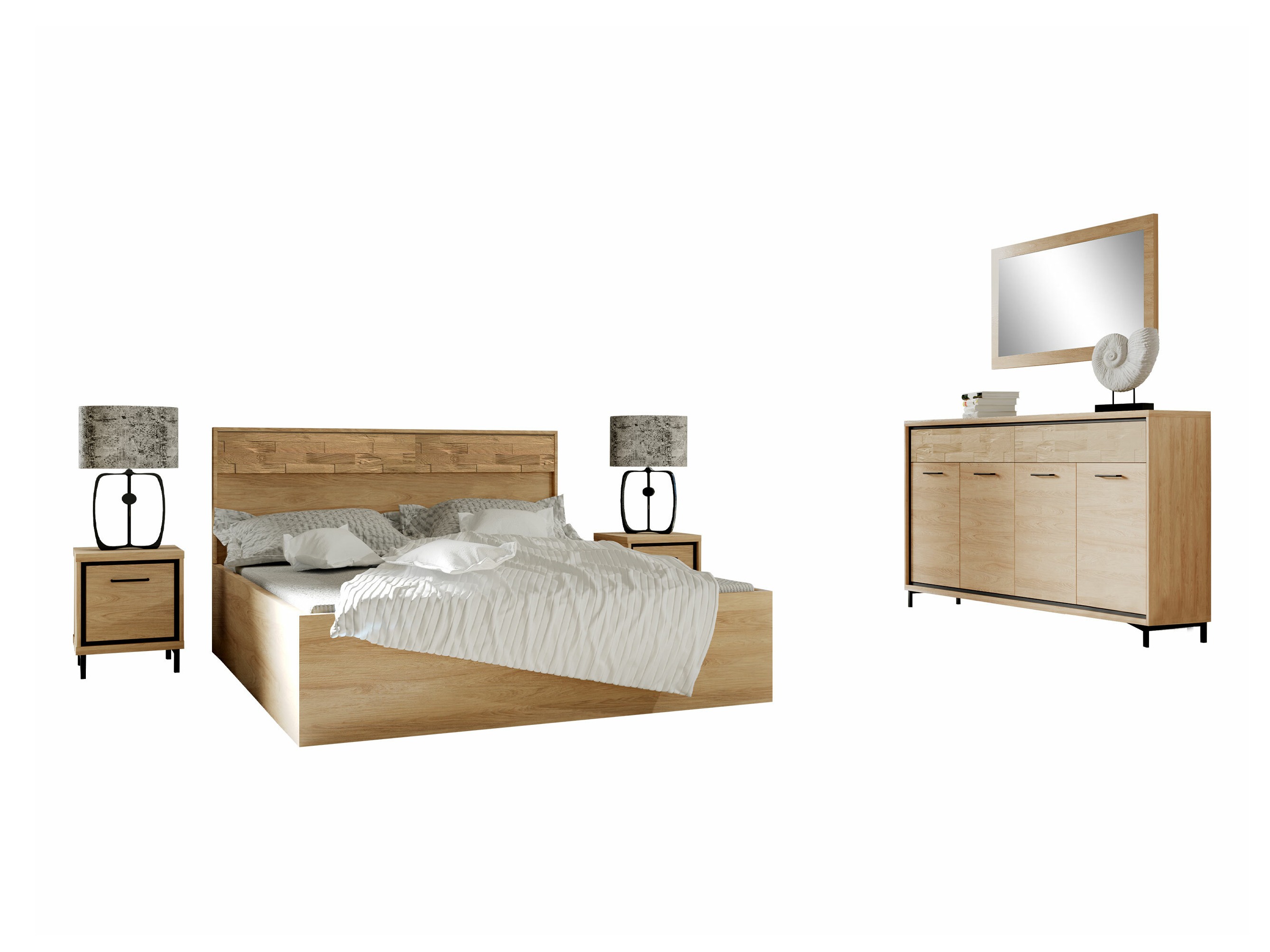 Ensemble de chambre Etrmoni 122 (Clair bois + Chêne)