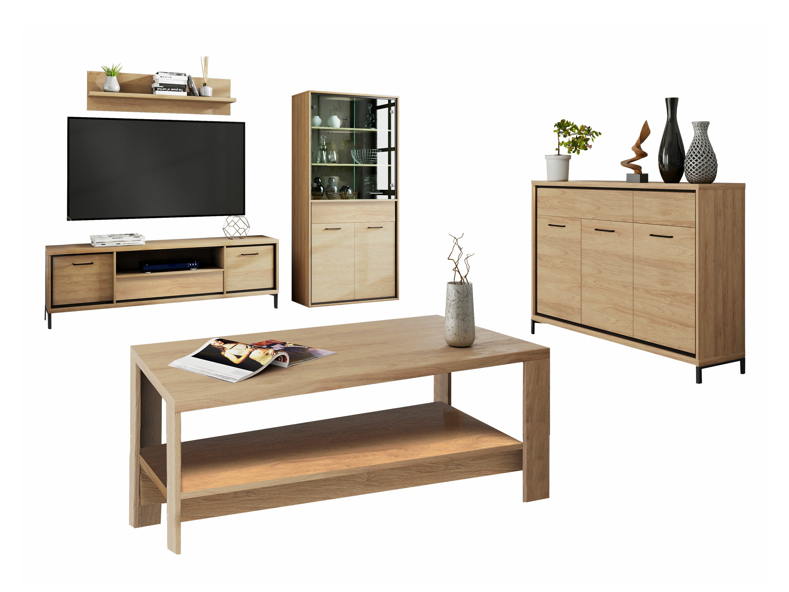 Ensemble de salon Etrmoni 118 (Clair bois)