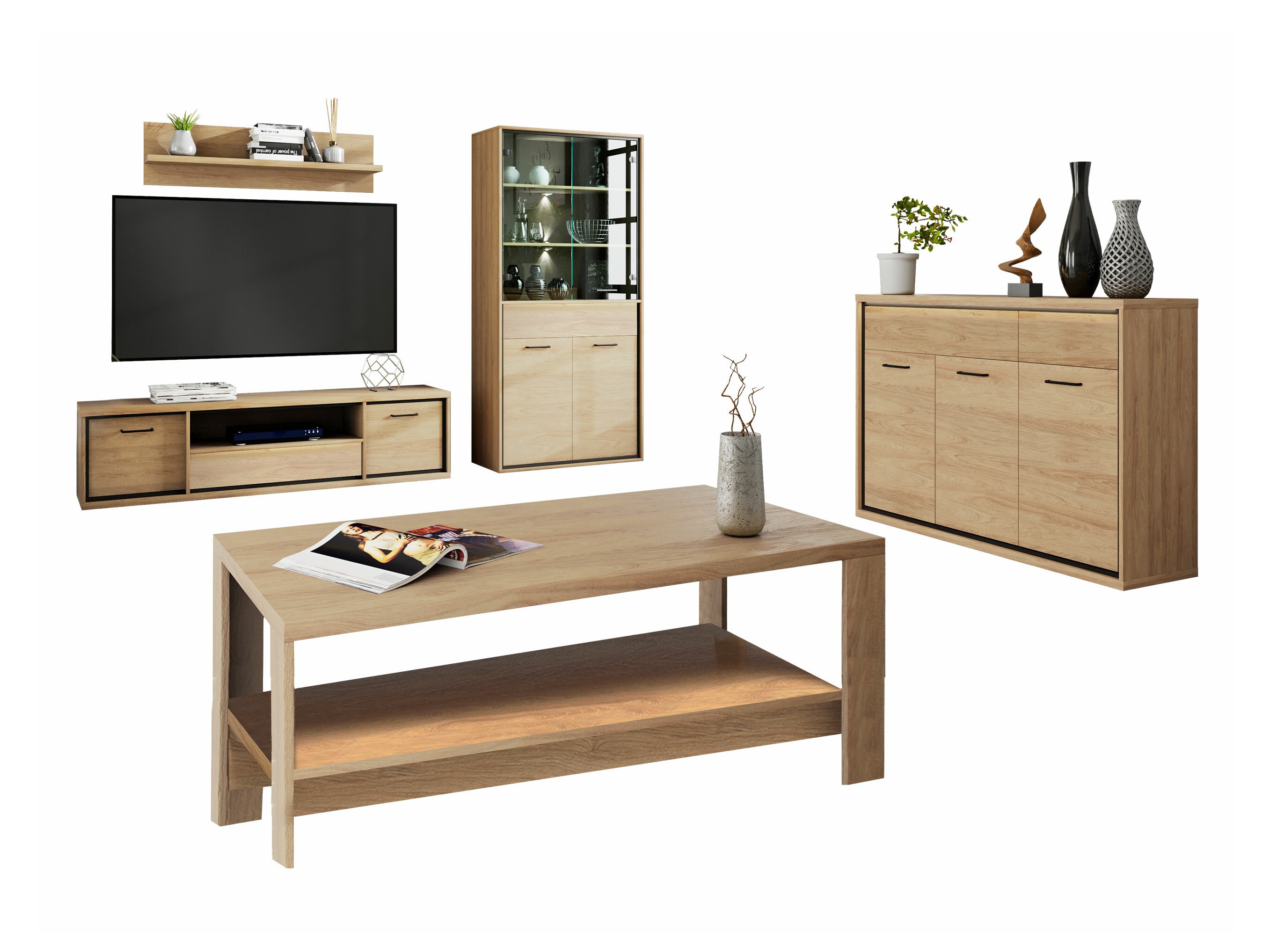 Ensemble de salon Etrmoni 118 (Clair bois)