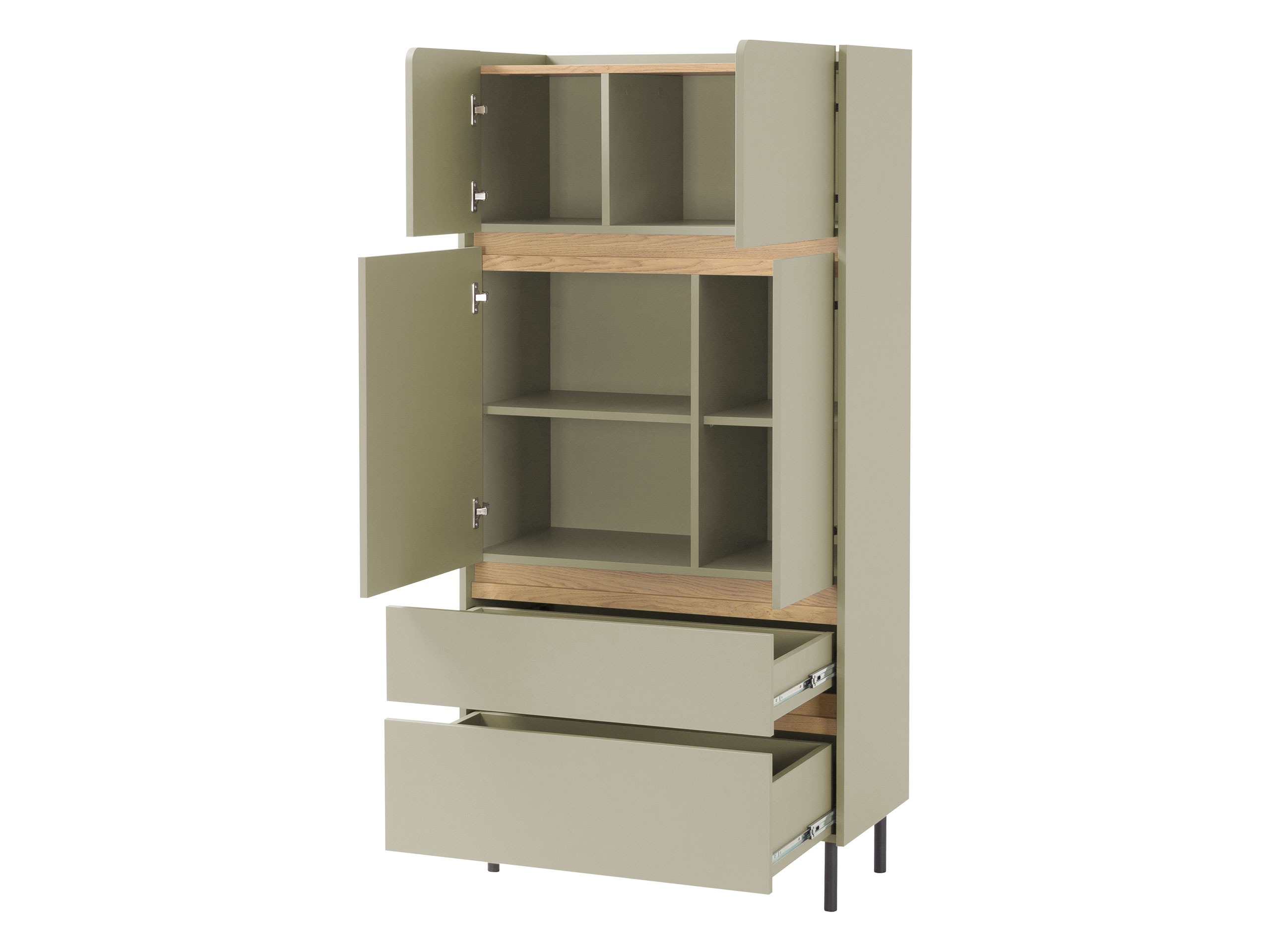 Ensemble de chambre Fiosono 113 (Vert poussiéreux + Chêne)