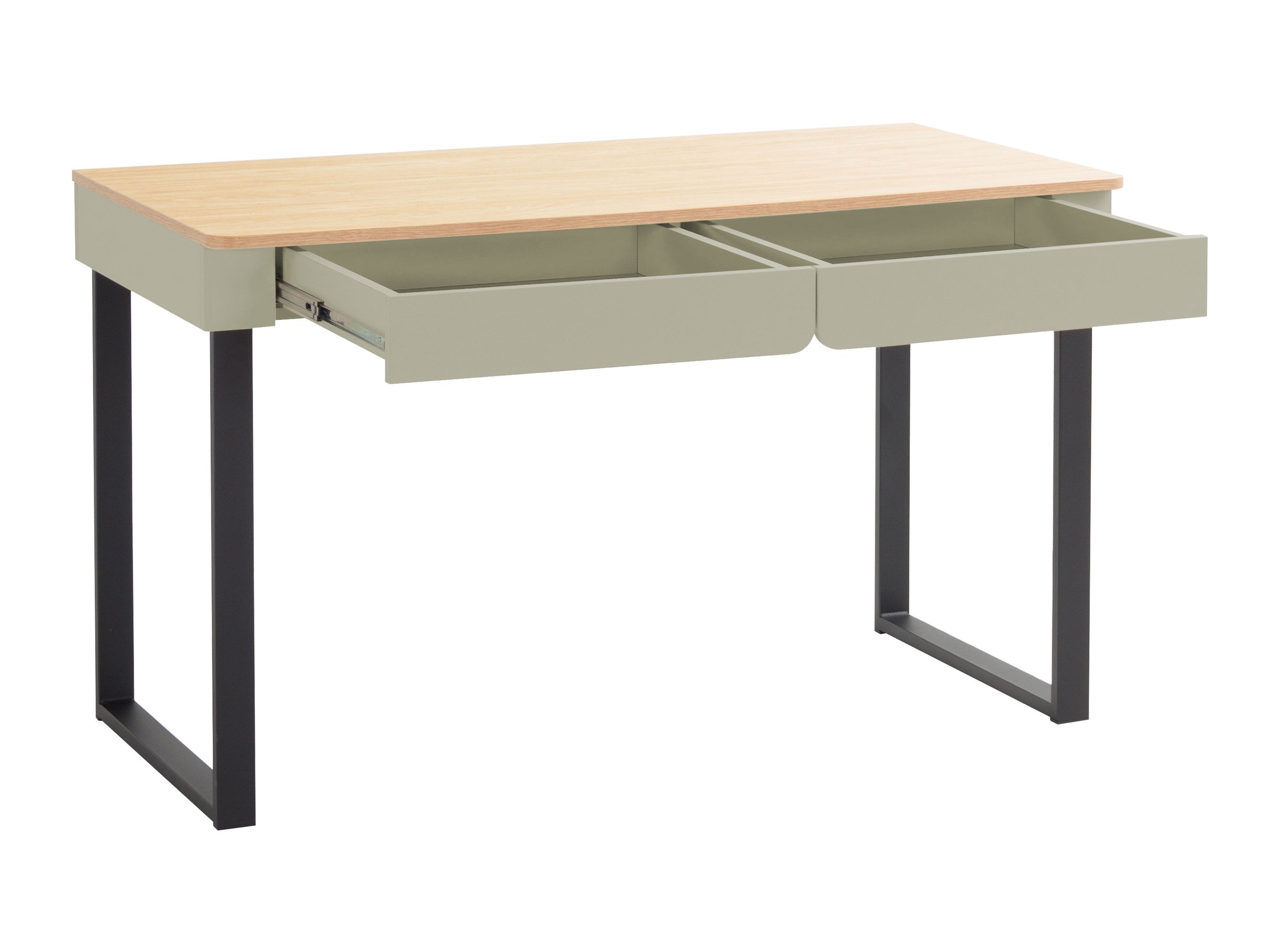 Ensemble de meubles Fiosono 114 (Vert poussiéreux + Chêne)