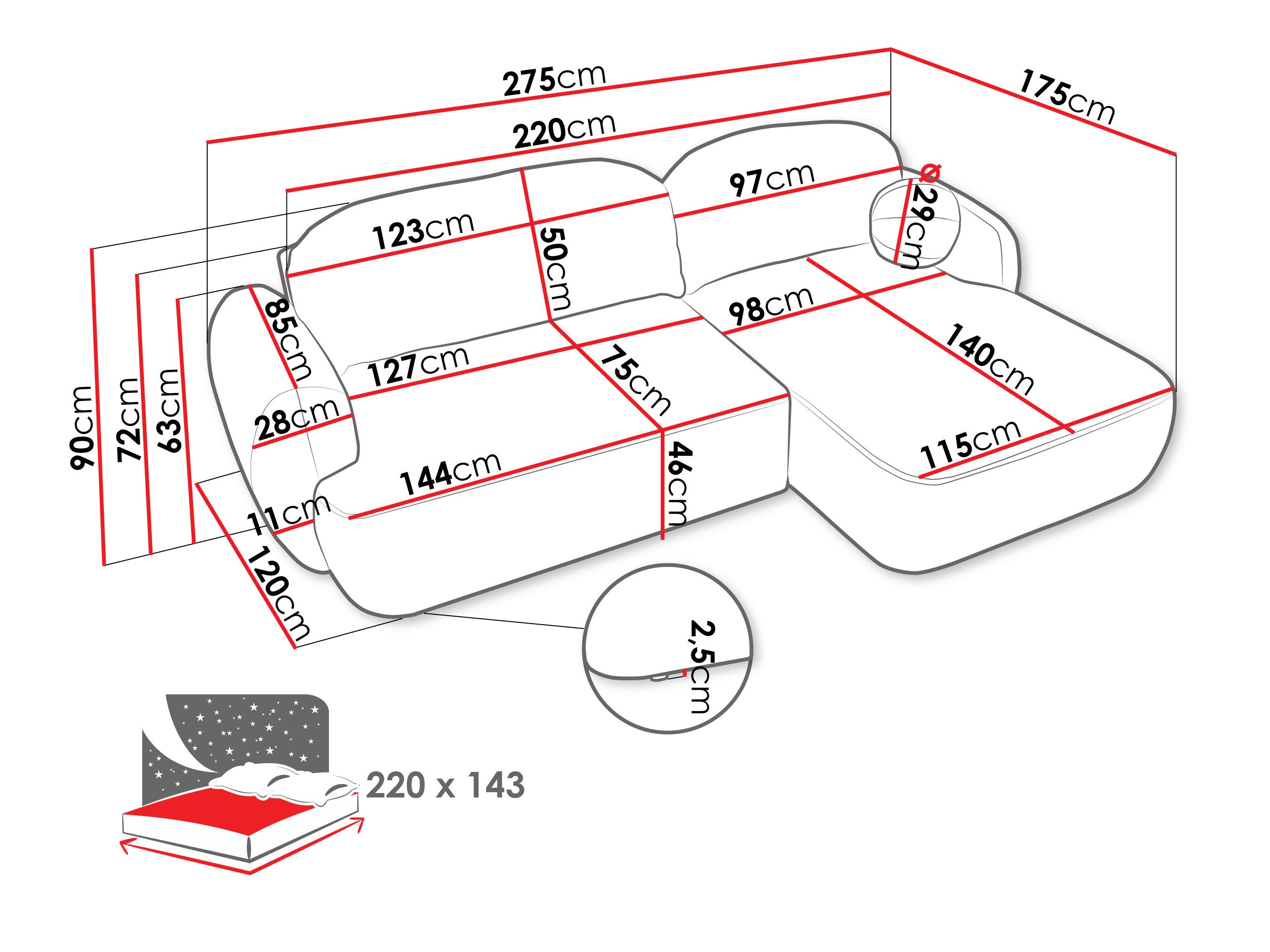 Canapé d'angle TrendyNest Ardea I (Now Or Never 03)