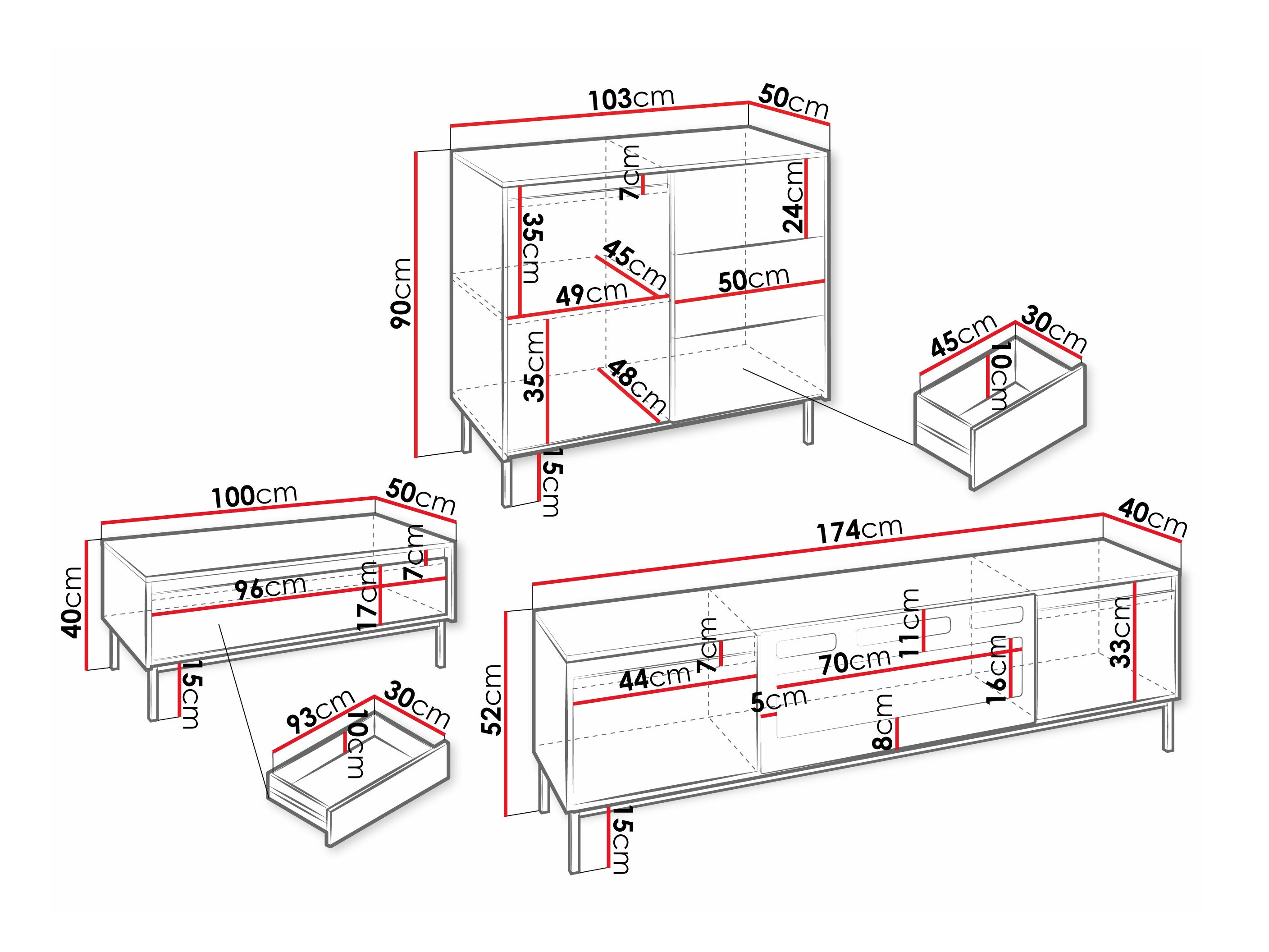 Ensemble de salon Comfivo Delruva 110 (Blanc)
