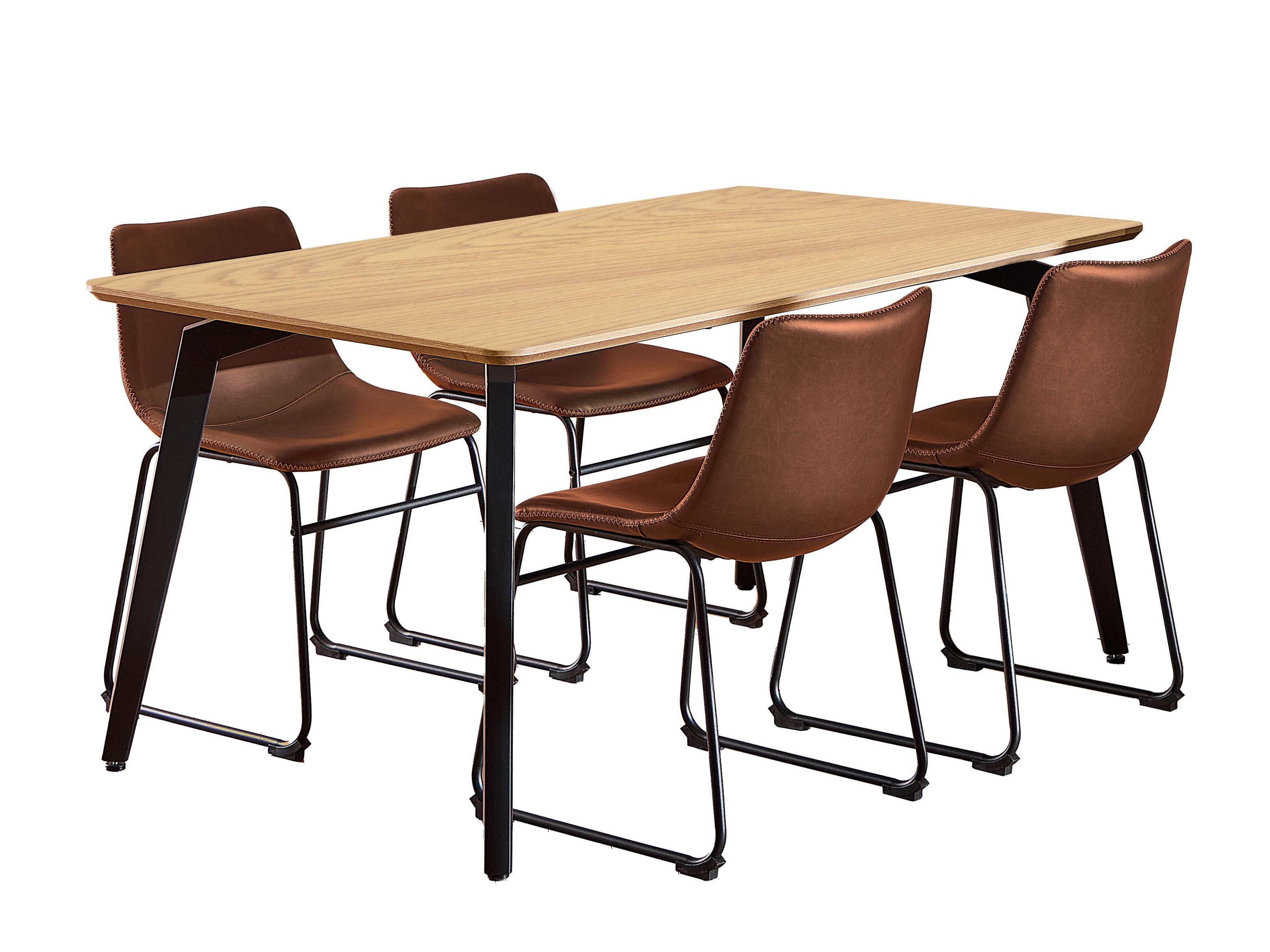 Salle à manger complète Norsica 1096 (Marron + Noir)