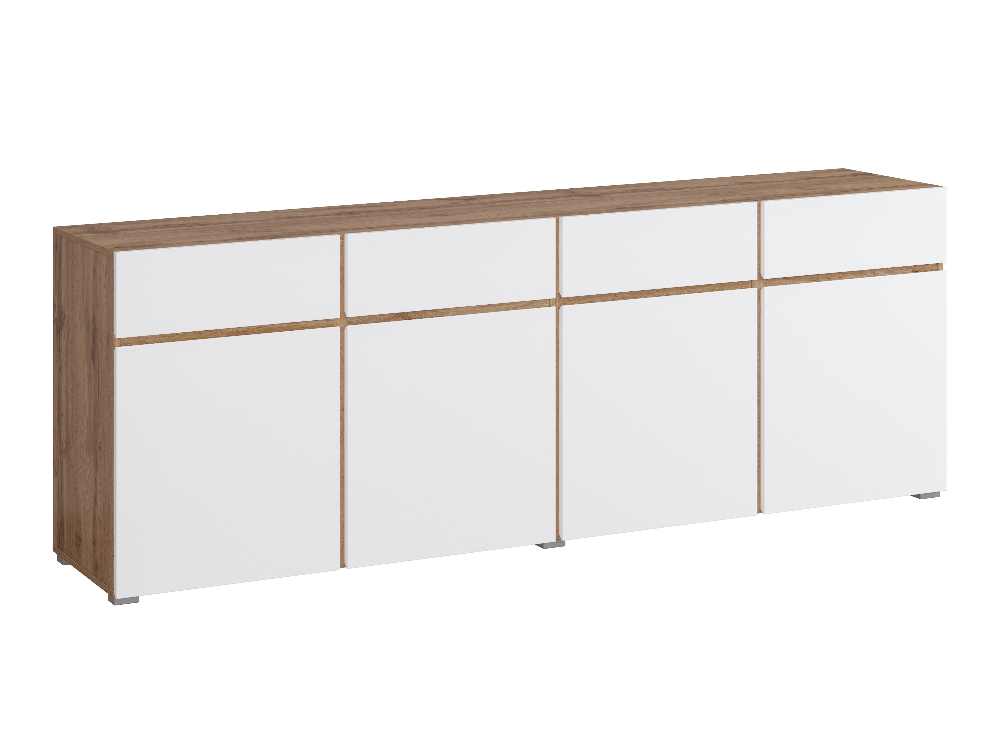 Commode Alfere 100 (Chêne wotan + Blanc)