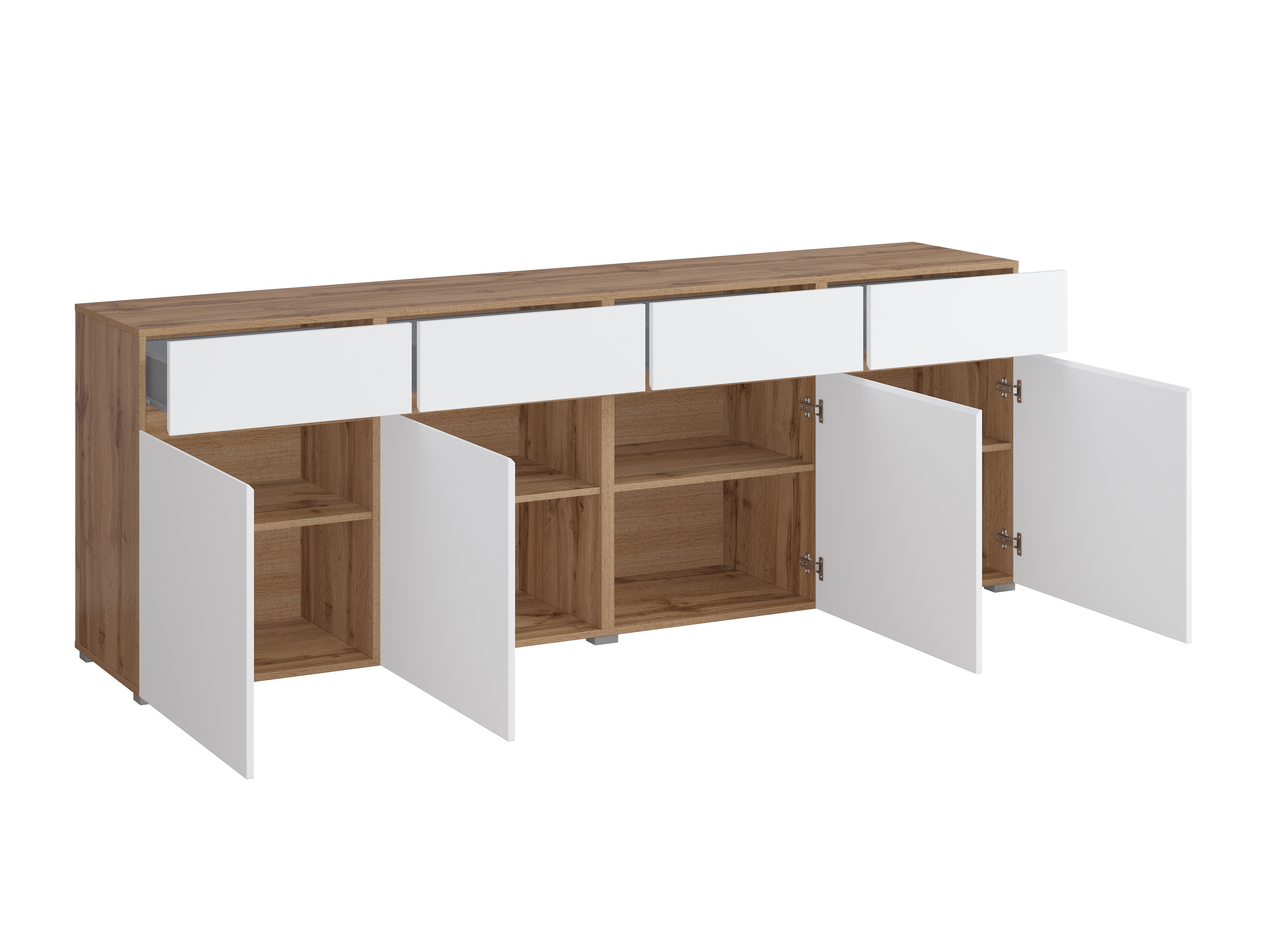 Commode Alfere 100 (Chêne wotan + Blanc)