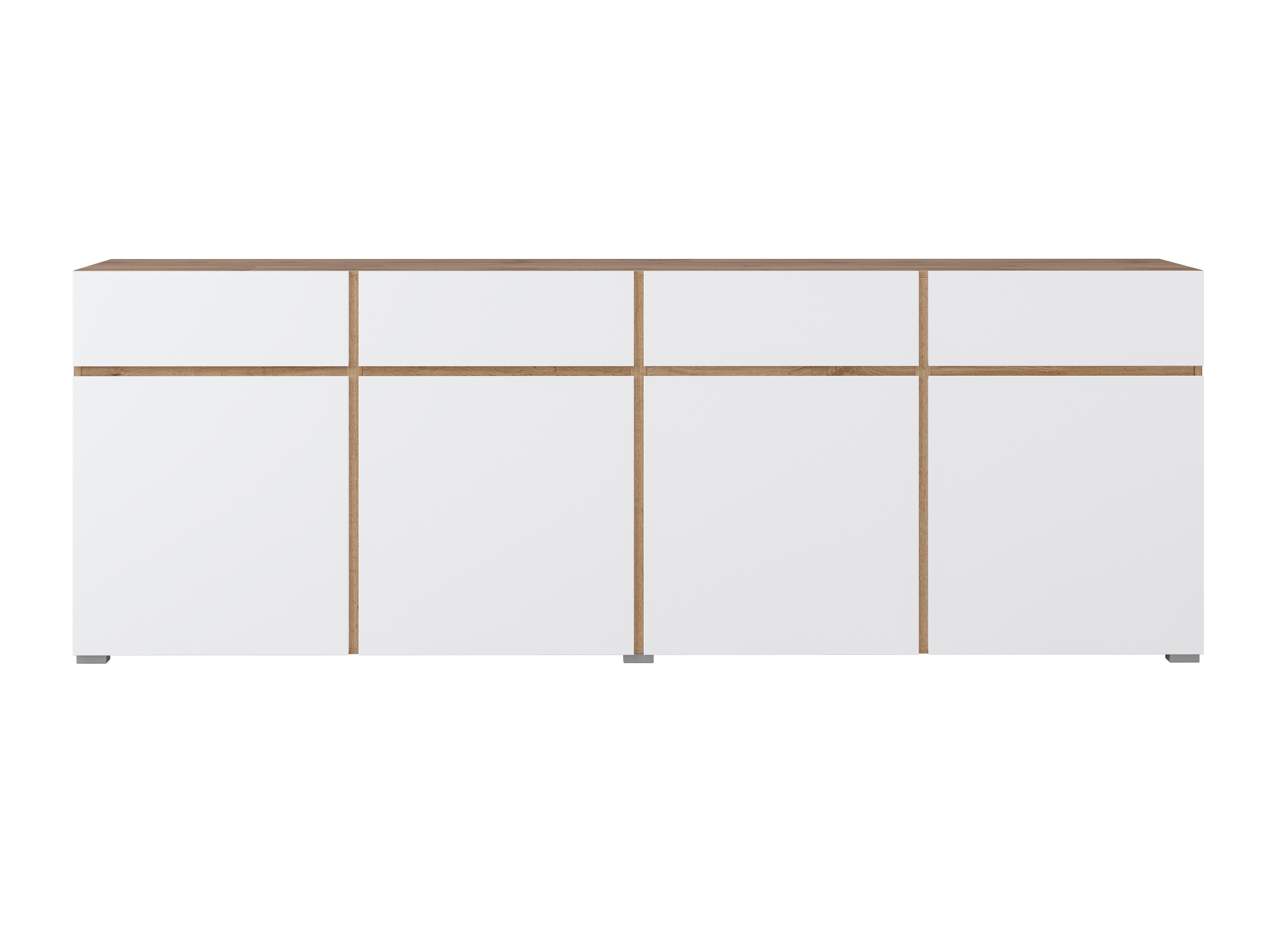 Commode Alfere 100 (Chêne wotan + Blanc)