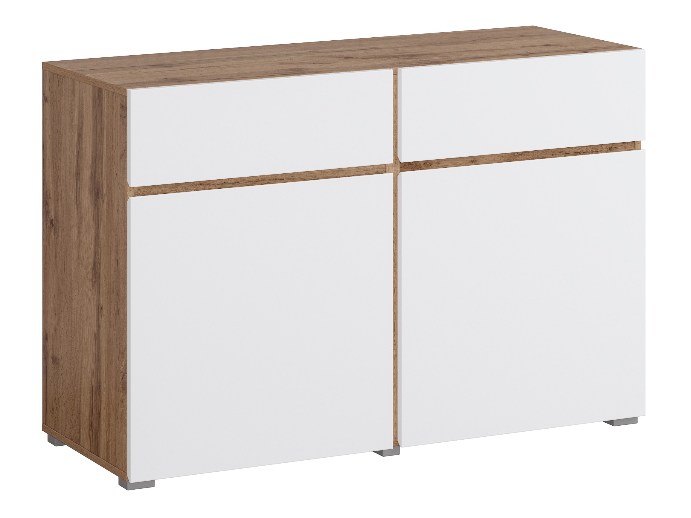 Commode Alfere 104 (Chêne wotan + Blanc)