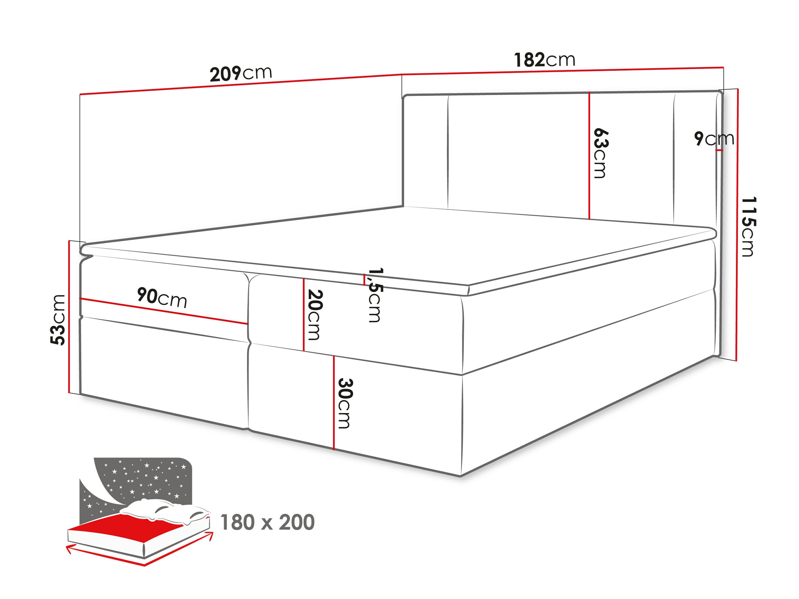 Lit boxspring Zanesville 101 (Manila 22)