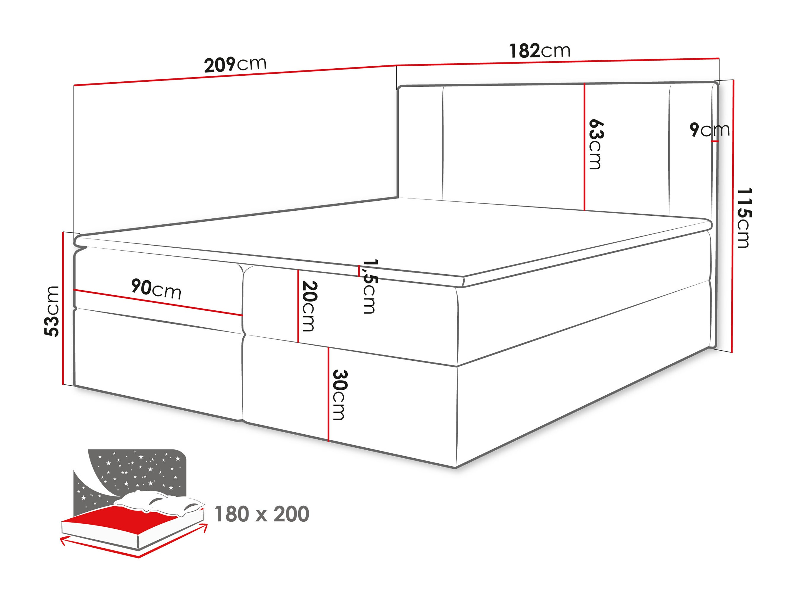 Lit boxspring Zanesville 101 (Manila 26)