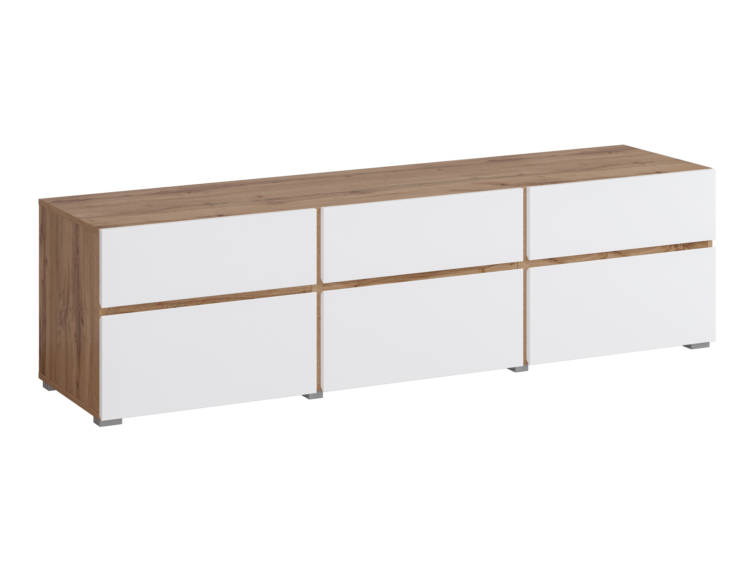 Meuble TV Alfere 102 (Chêne wotan + Blanc)