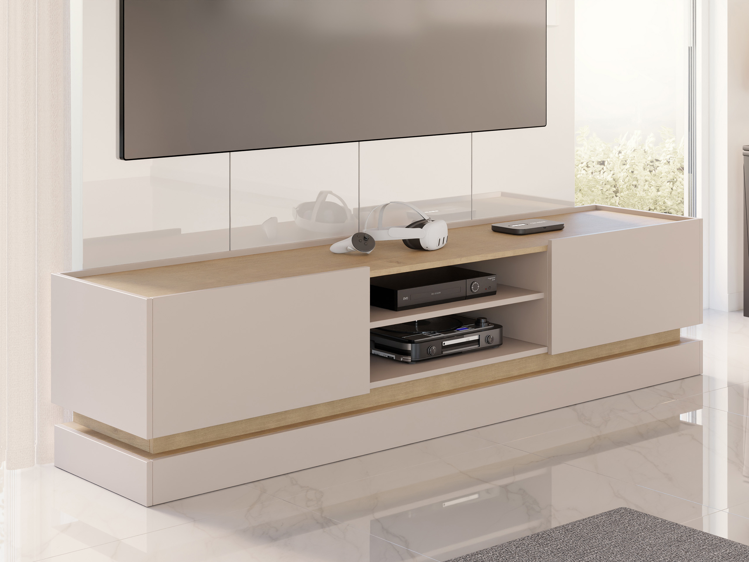 Meuble TV Comfivo Tilia (Cachemire + Chêne)