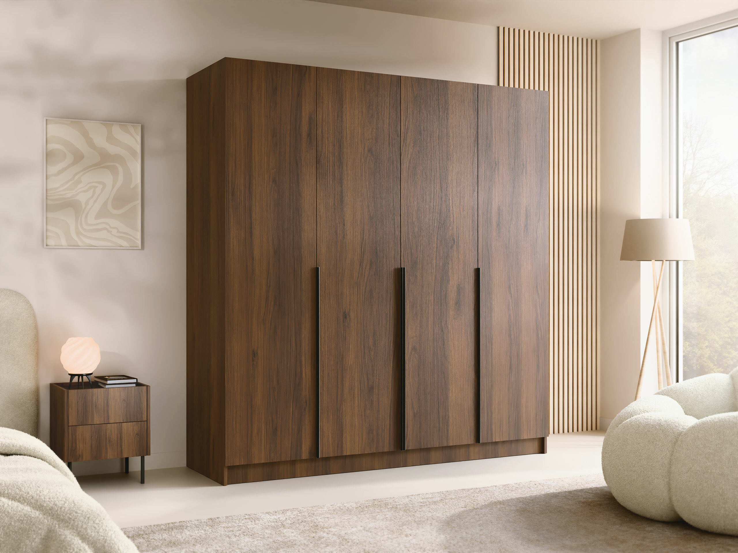 Armoire Closico Navor I (Noyer + Noir)